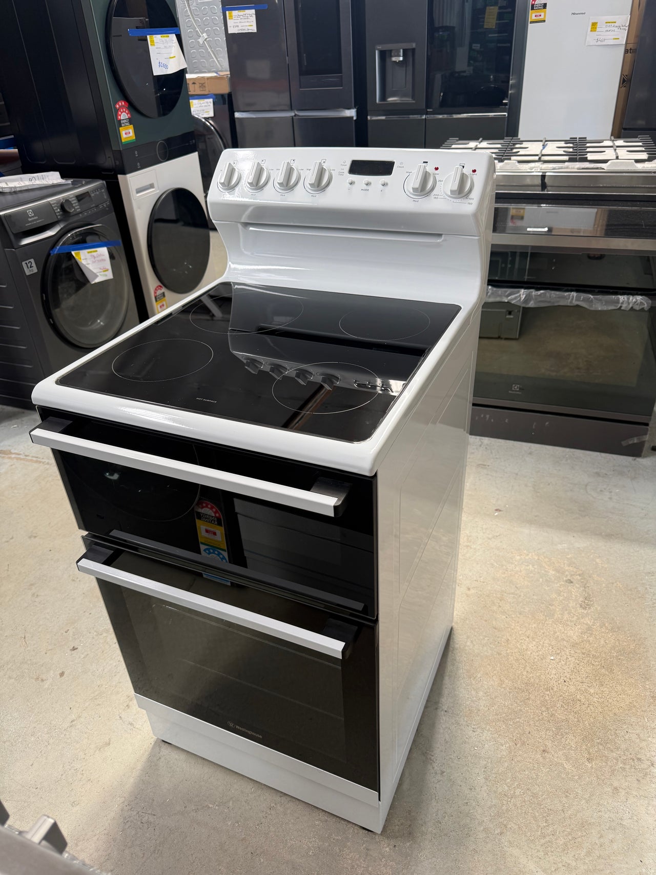 Buy Factory second Westinghouse 54 cm Electric Freestanding Cooker – WLE543WCB(NAT) |  | [product_variant] | Second Hand Appliances Geebung Brisbane