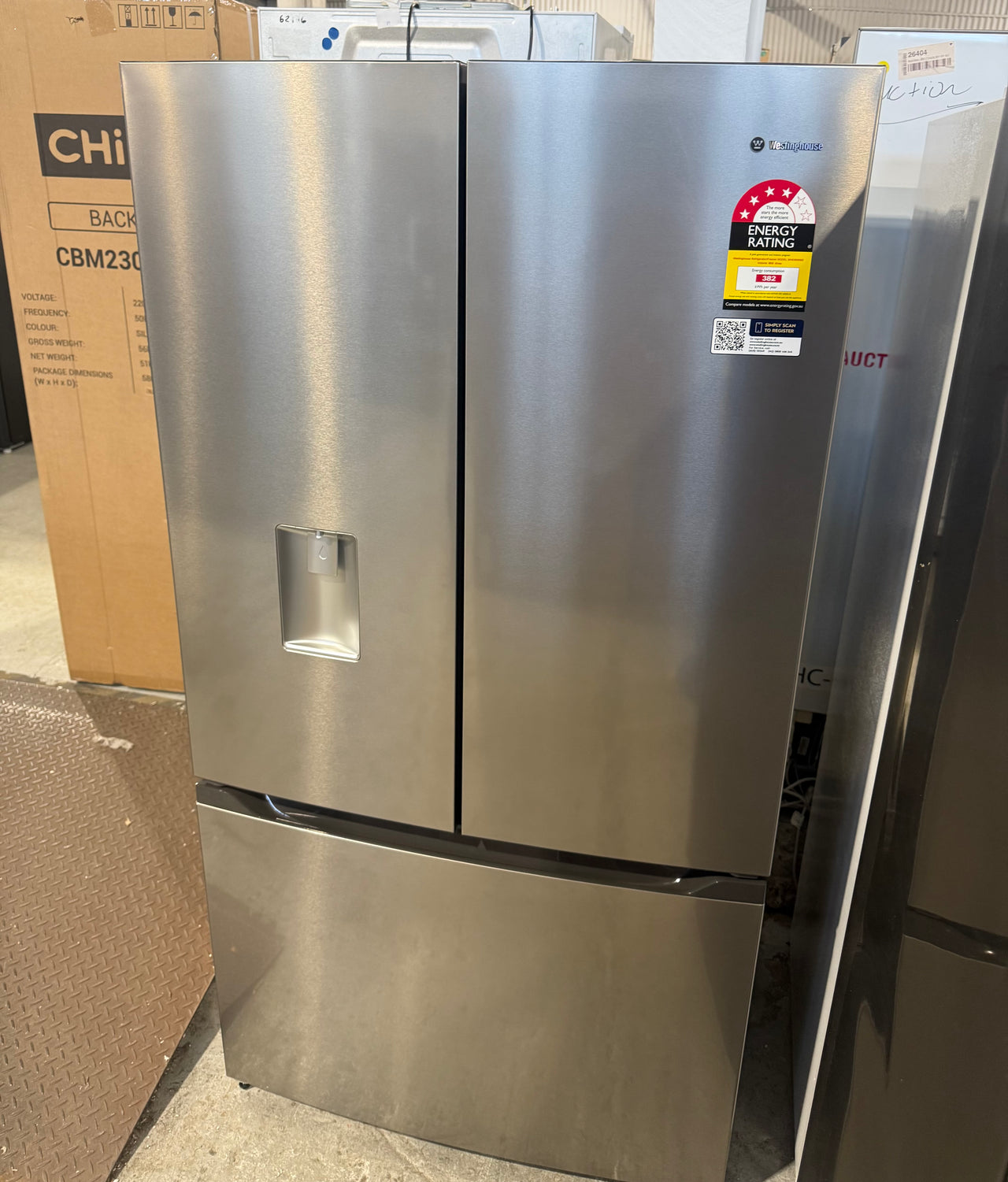 Factory second Westinghouse 565L French Door Refrigerator Model: WHE5650SD - Second Hand Appliances Geebung