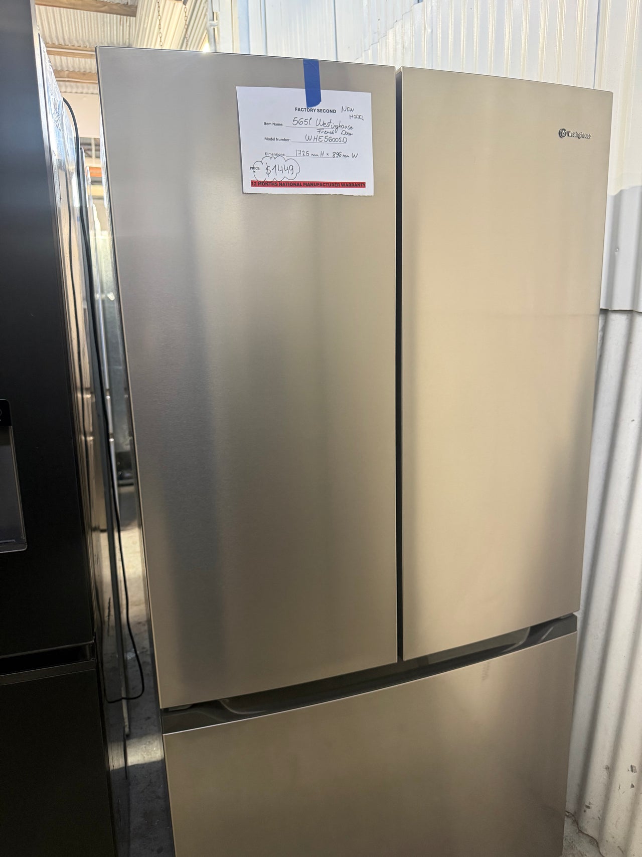Factory second Westinghouse 565L French Door Refrigerator – Stainless Look  Model: WHE5600SD - Second Hand Appliances Geebung
