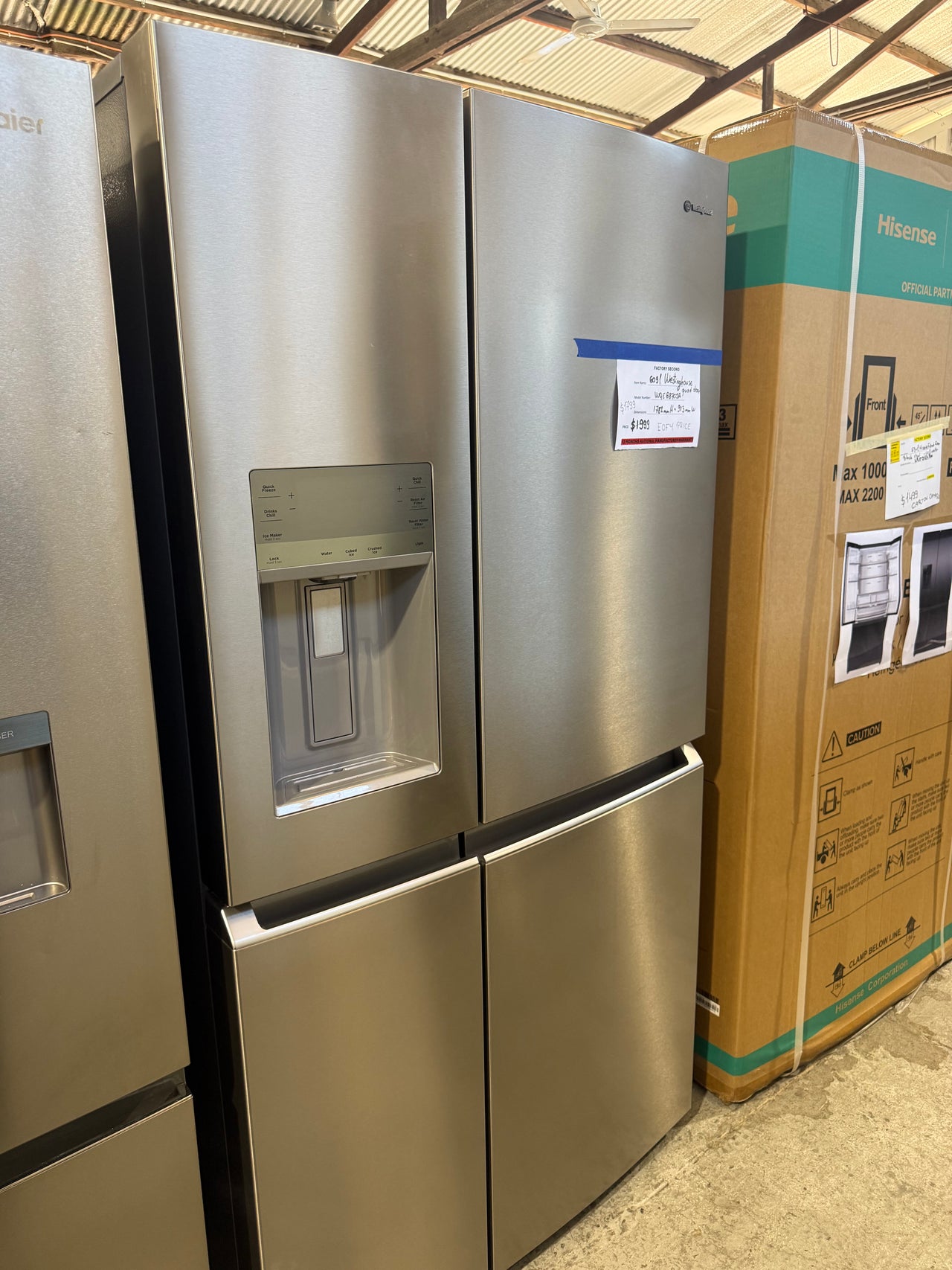 Factory second Westinghouse 609L Stainless Steel French Door Frost Free Fridge WQE6870SA - Second Hand Appliances Geebung