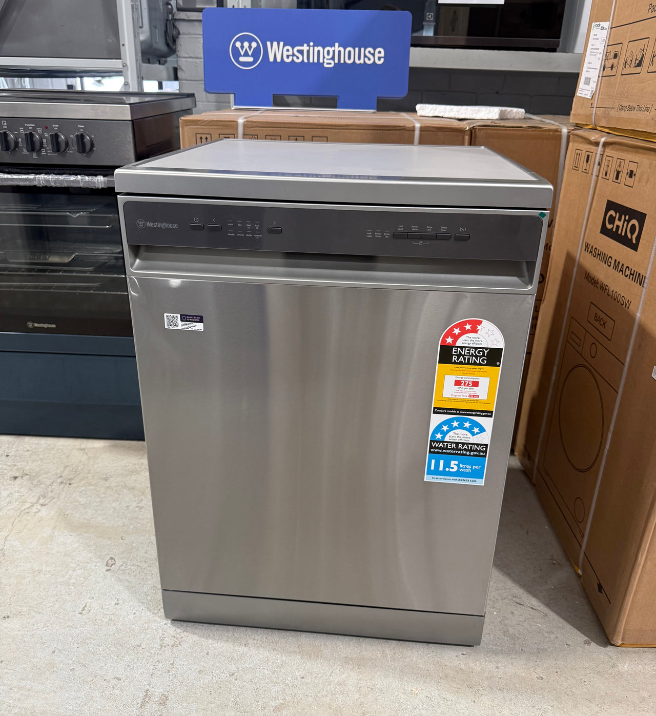Factory second Westinghouse 60cm 14 Place Freestanding Dishwasher – Stainless Steel WSF6604XC - Second Hand Appliances Geebung