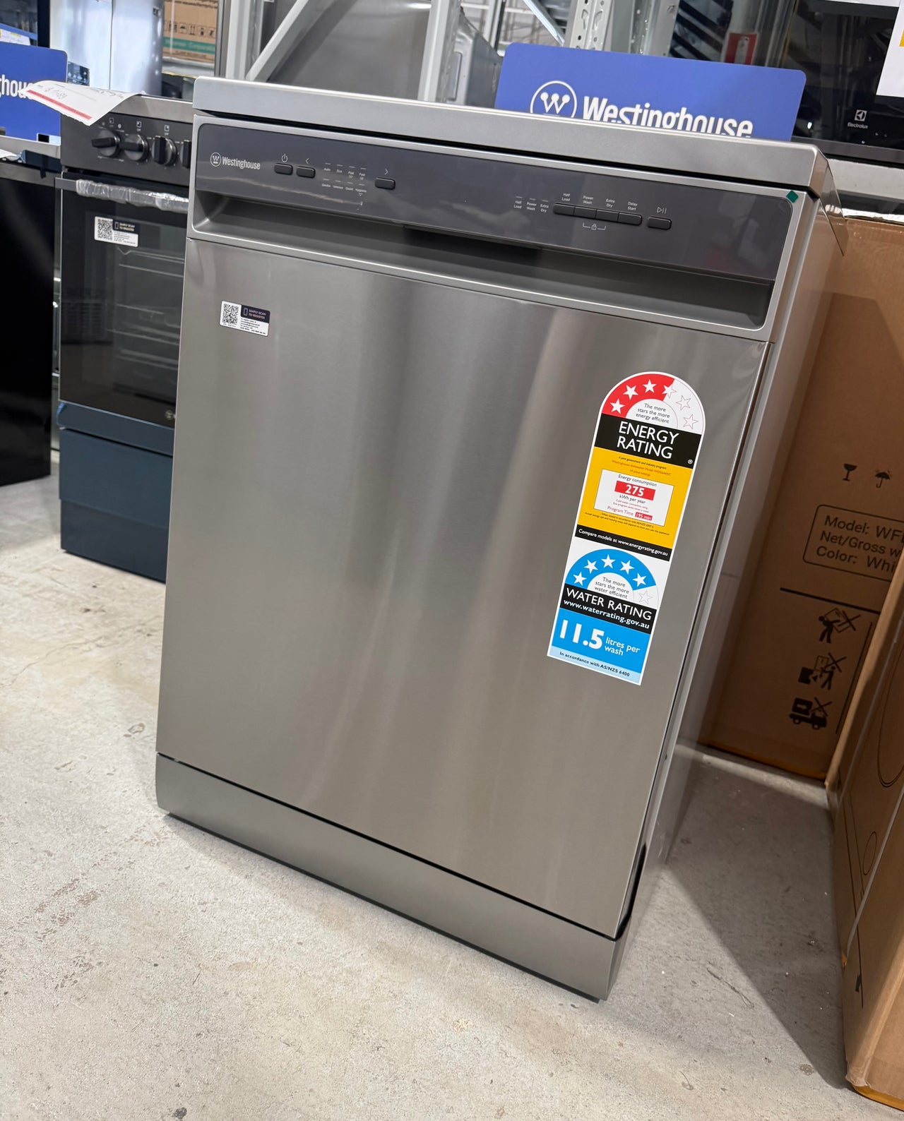 Factory second Westinghouse 60cm 14 Place Freestanding Dishwasher – Stainless Steel WSF6604XC - Second Hand Appliances Geebung