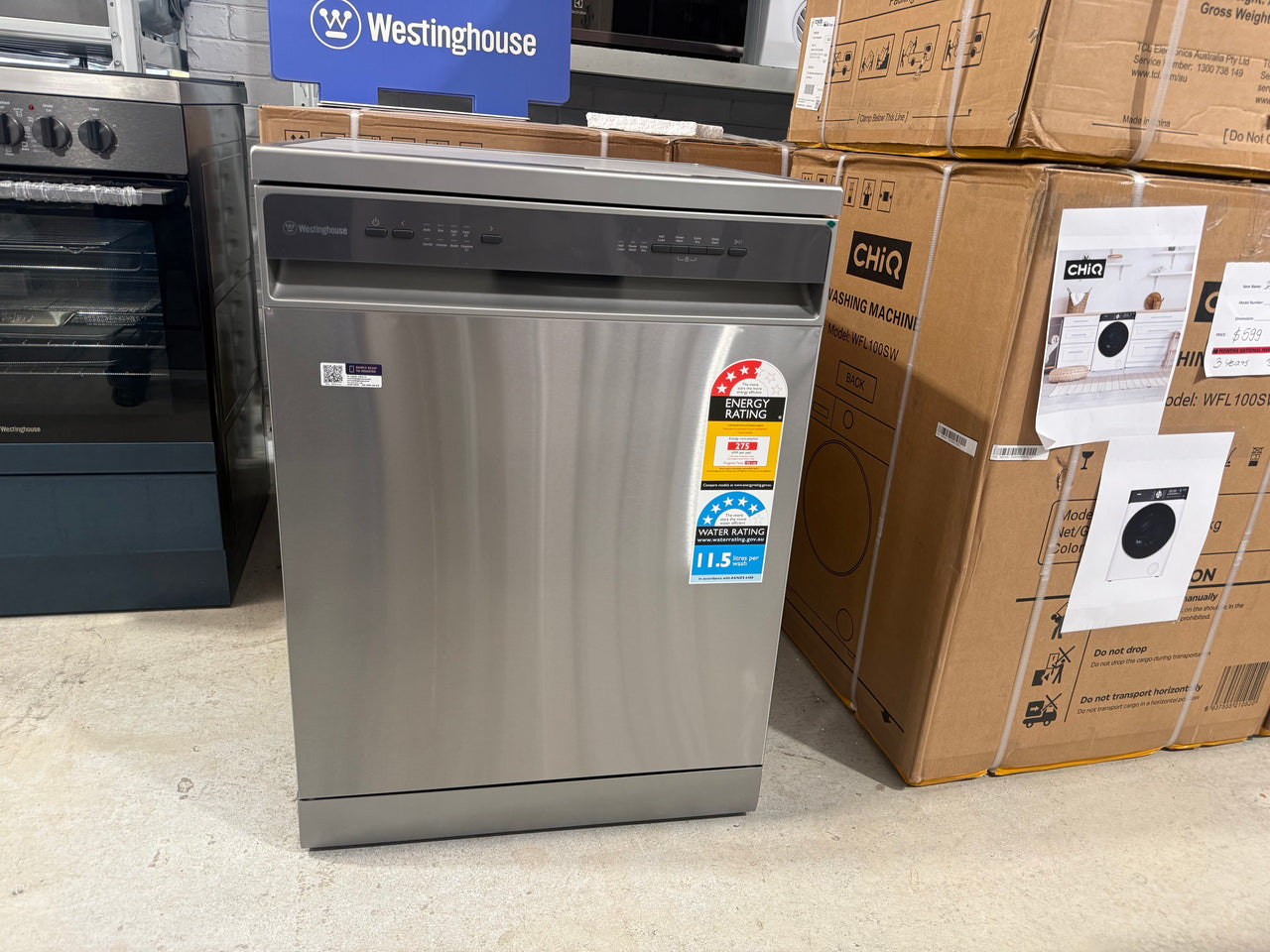 Factory second Westinghouse 60cm 14 Place Freestanding Dishwasher – Stainless Steel WSF6604XC - Second Hand Appliances Geebung
