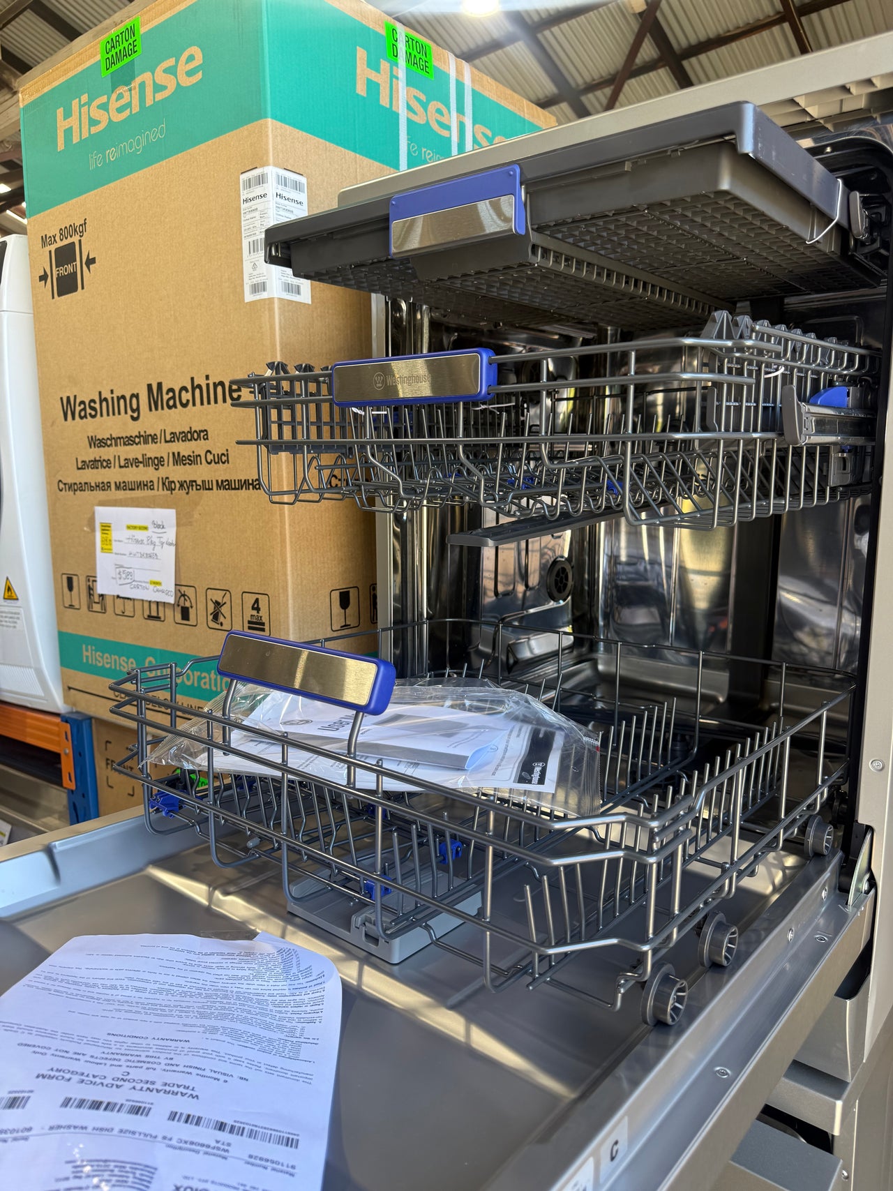 Factory second Westinghouse 60cm 15 Place Freestanding Dishwasher – Stainless Steel WSF6608XC - Second Hand Appliances Geebung