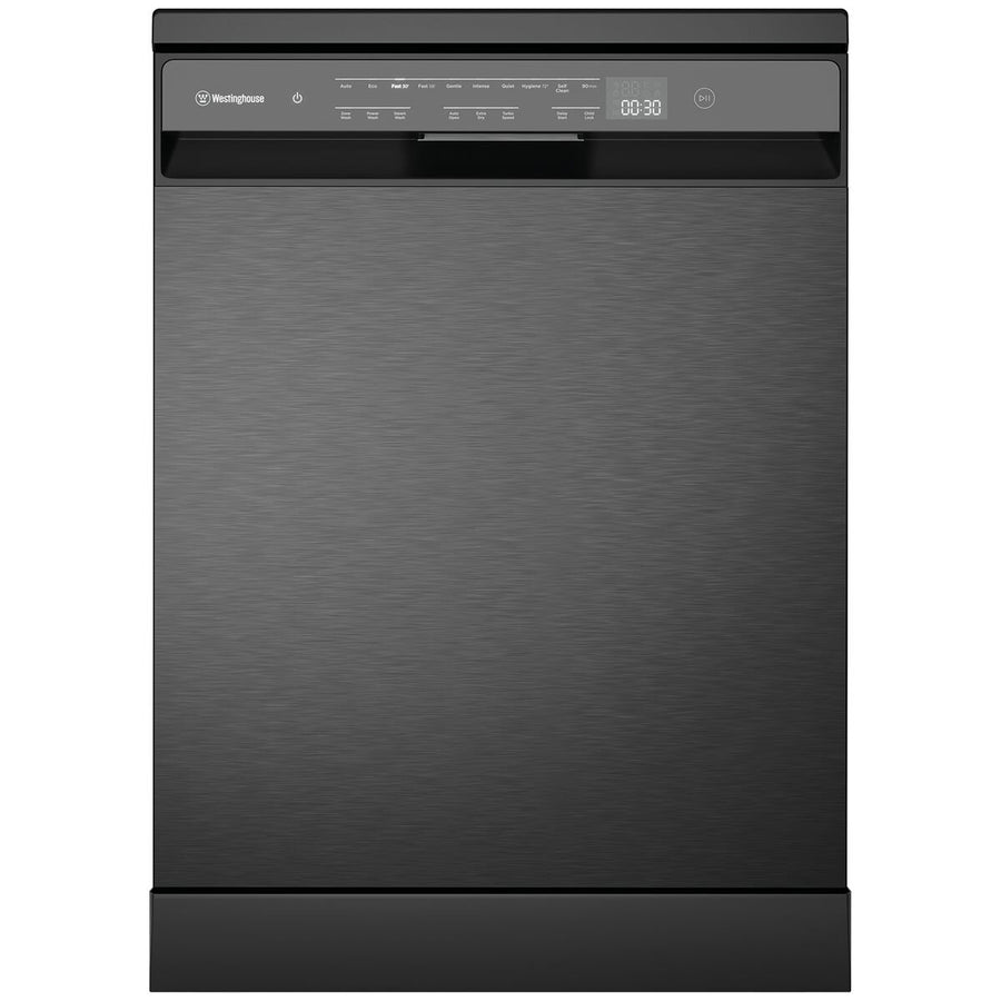 Factory second Westinghouse 60cm Dark Stainless Steel Freestanding Dishwasher WSF6608KXC (NAT) - Second Hand Appliances Geebung
