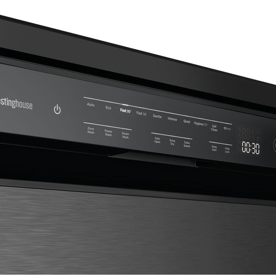 Factory second Westinghouse 60cm Dark Stainless Steel Freestanding Dishwasher WSF6608KXC (NAT) - Second Hand Appliances Geebung