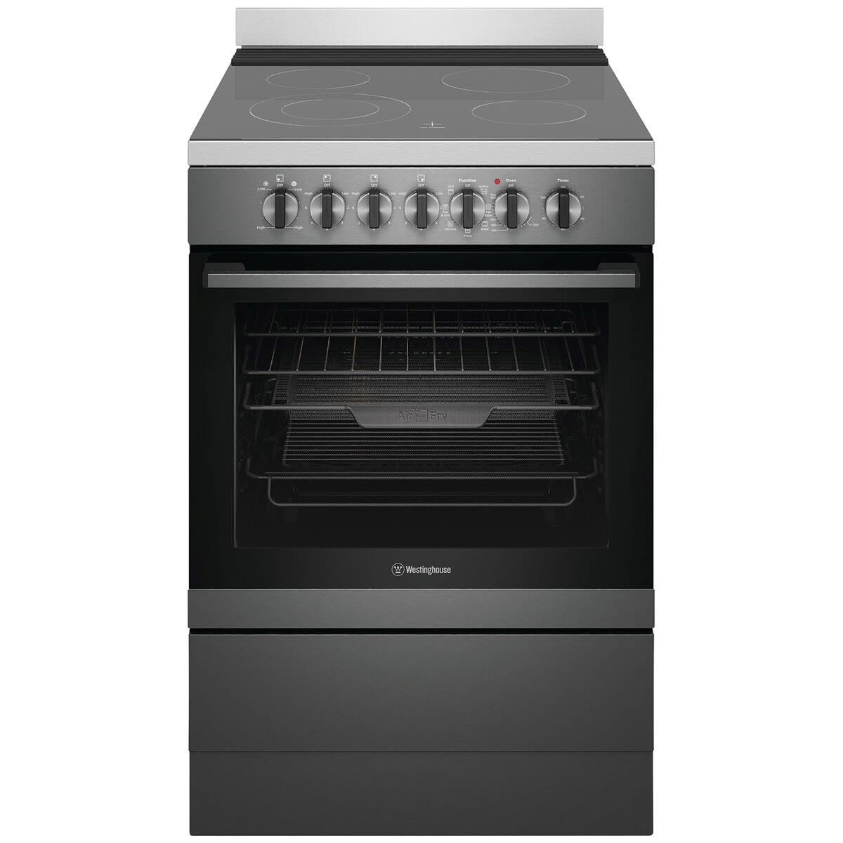 Factory second Westinghouse 60cm Electric Freestanding Oven with Ceramic Cooktop – Dark Stainless Steel WFE646DSCB - Second Hand Appliances Geebung