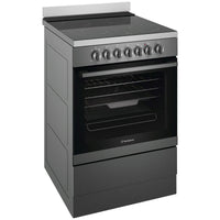 Thumbnail for Factory second Westinghouse 60cm Electric Freestanding Oven with Ceramic Cooktop – Dark Stainless Steel WFE646DSCB - Second Hand Appliances Geebung