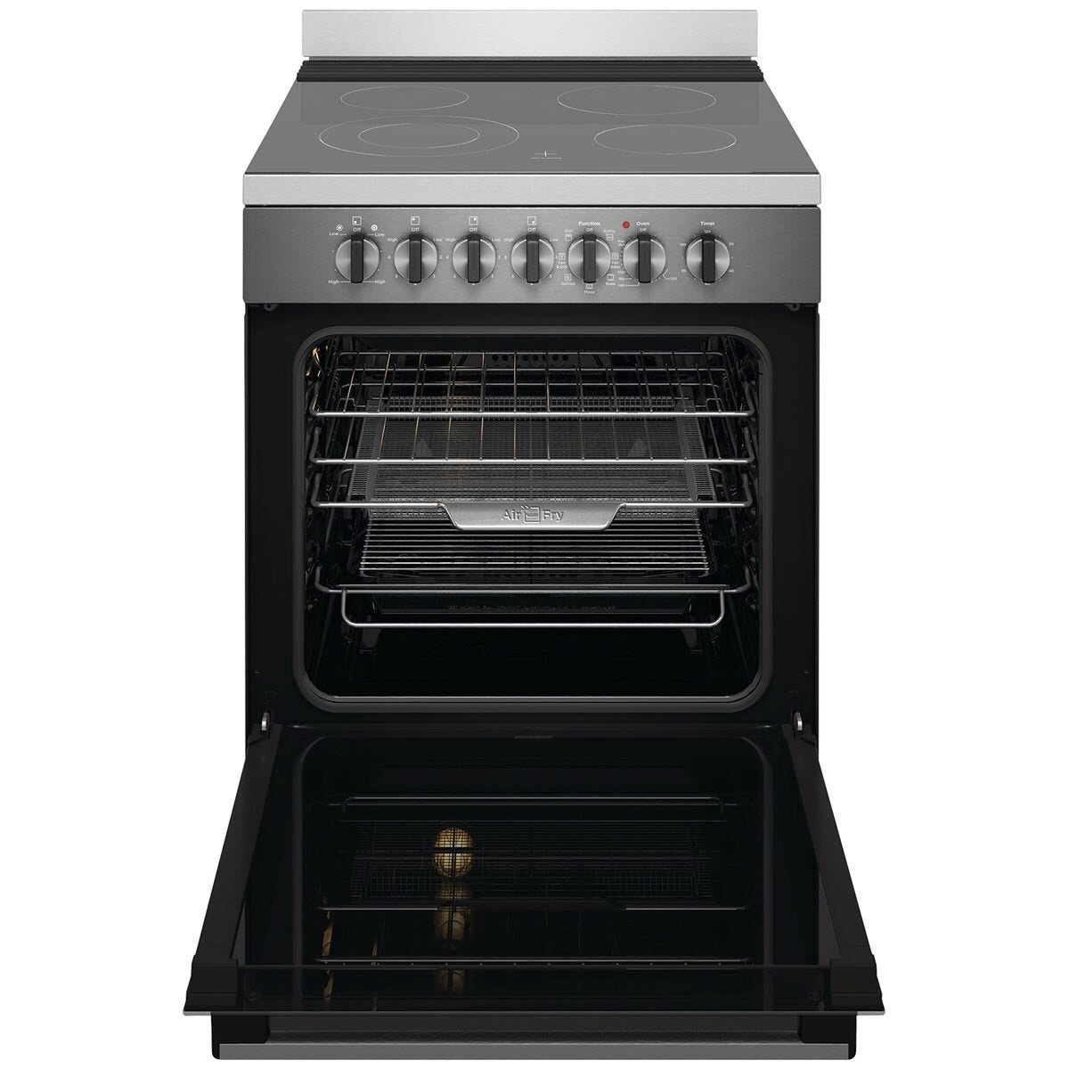 Factory second Westinghouse 60cm Electric Freestanding Oven with Ceramic Cooktop – Dark Stainless Steel WFE646DSCB - Second Hand Appliances Geebung