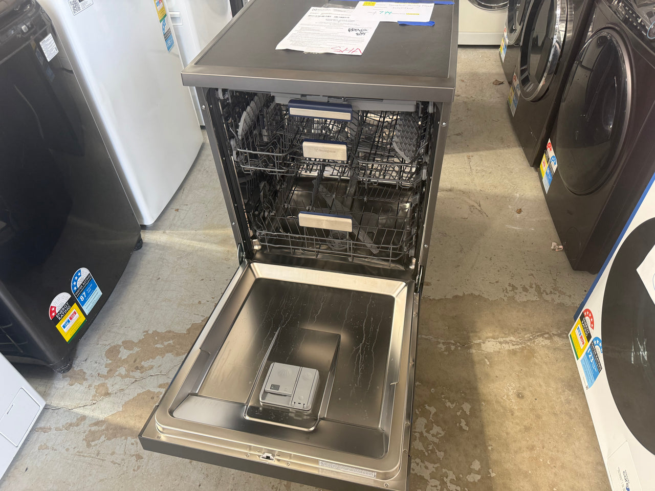 Buy Factory second Westinghouse 60cm Freestanding Dishwasher – Dark Stainless Steel WSF6608KXB |  | [product_variant] | Second Hand Appliances Geebung Brisbane