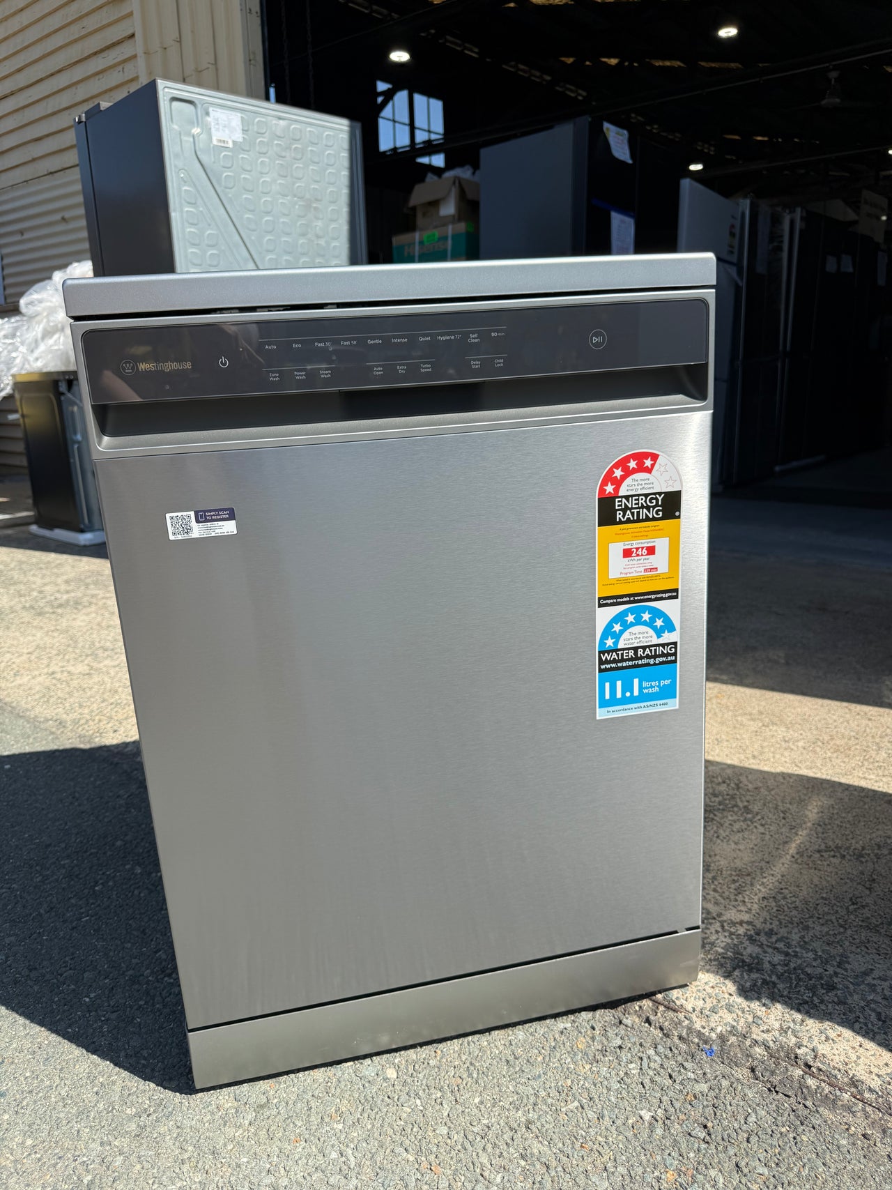 Factory second Westinghouse 60cm Freestanding Dishwasher – Stainless Steel Model: WSF6608XC - Second Hand Appliances Geebung