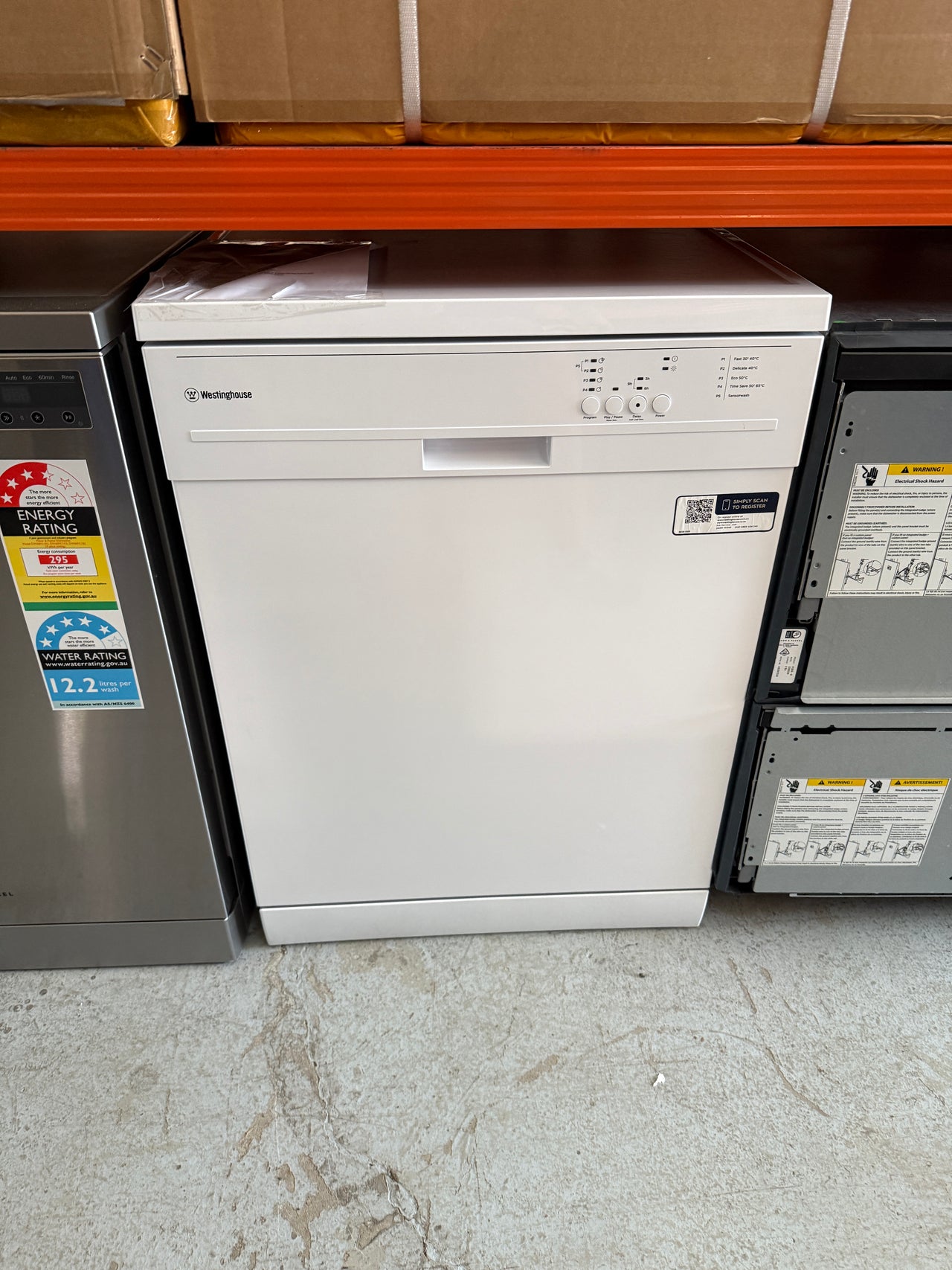 Factory second Westinghouse 60cm Freestanding Dishwasher – White WSF6602WB - Second Hand Appliances Geebung