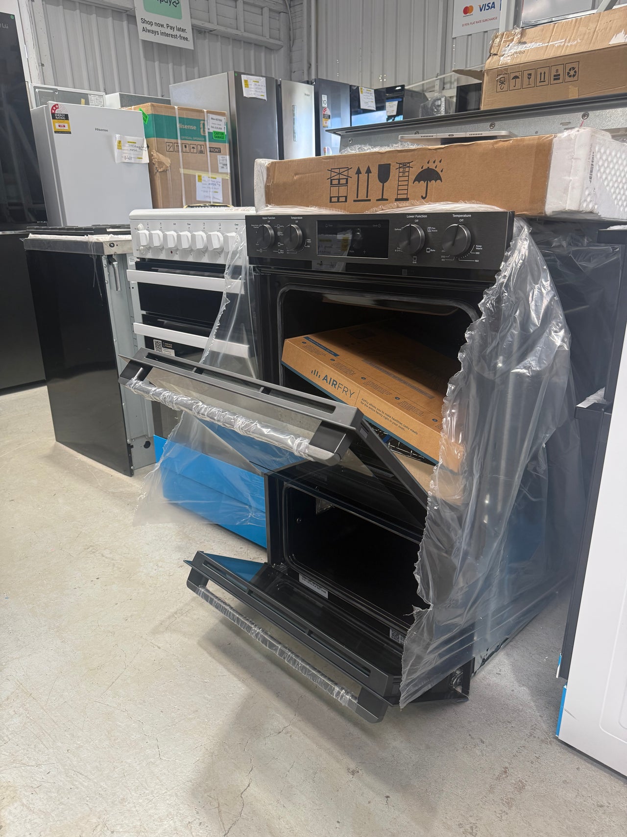 Factory second Westinghouse 60cm Multi-Function Double Oven Dark Stainless Steel WVE6526DD(NAT) - Second Hand Appliances Geebung