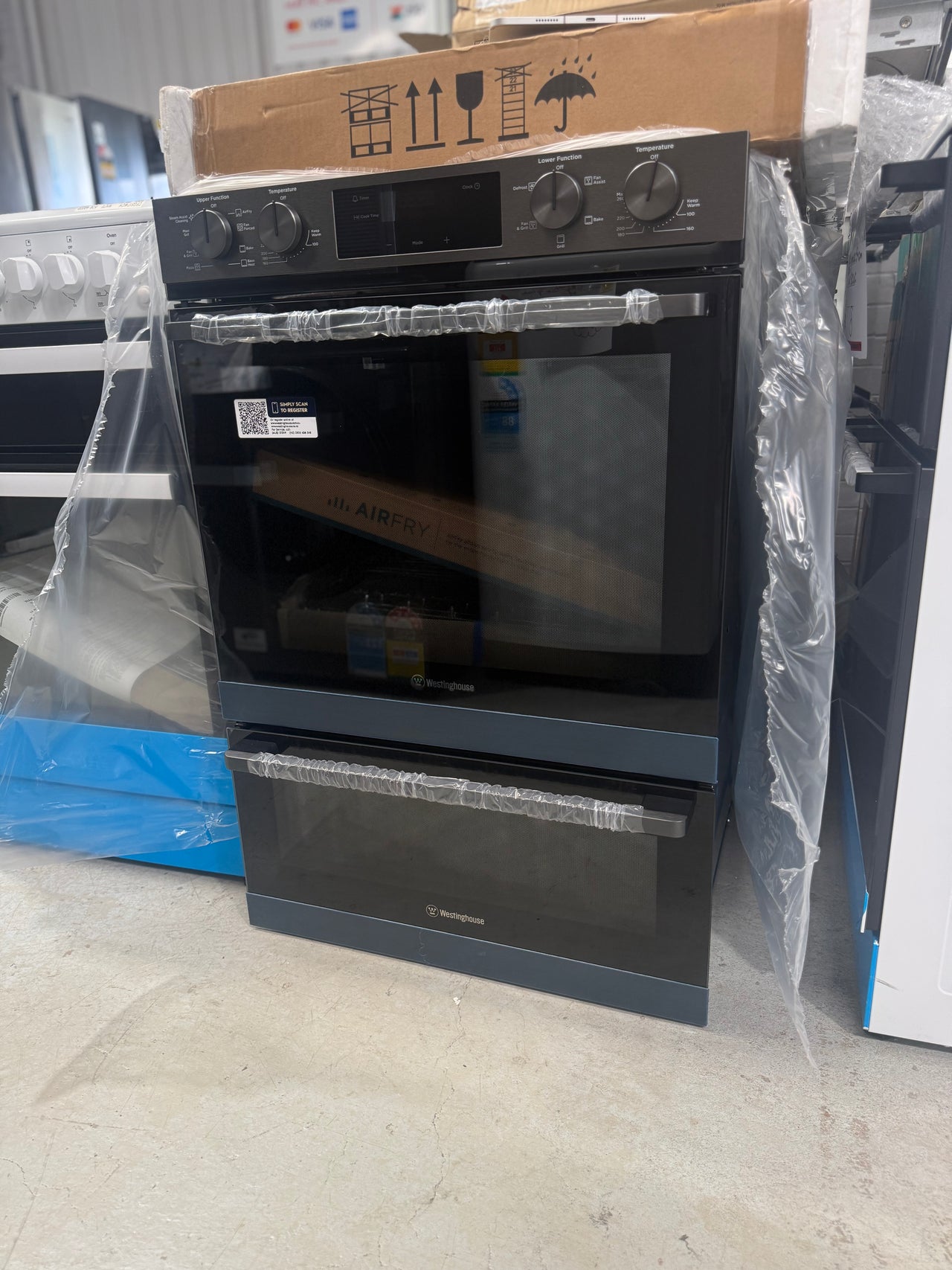 Factory second Westinghouse 60cm Multi-Function Double Oven Dark Stainless Steel WVE6526DD(NAT) - Second Hand Appliances Geebung
