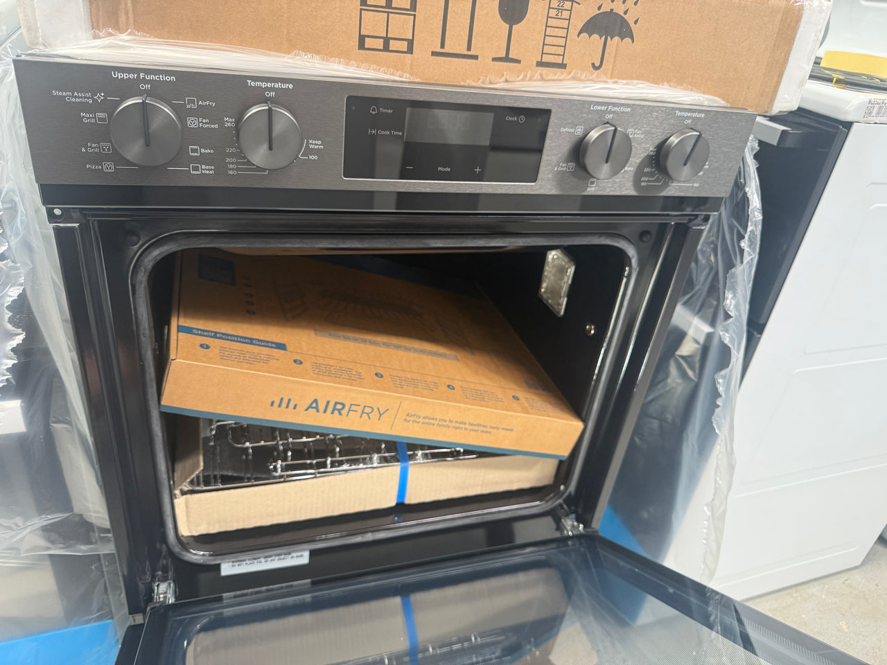 Factory second Westinghouse 60cm Multi-Function Double Oven Dark Stainless Steel WVE6526DD(NAT) - Second Hand Appliances Geebung