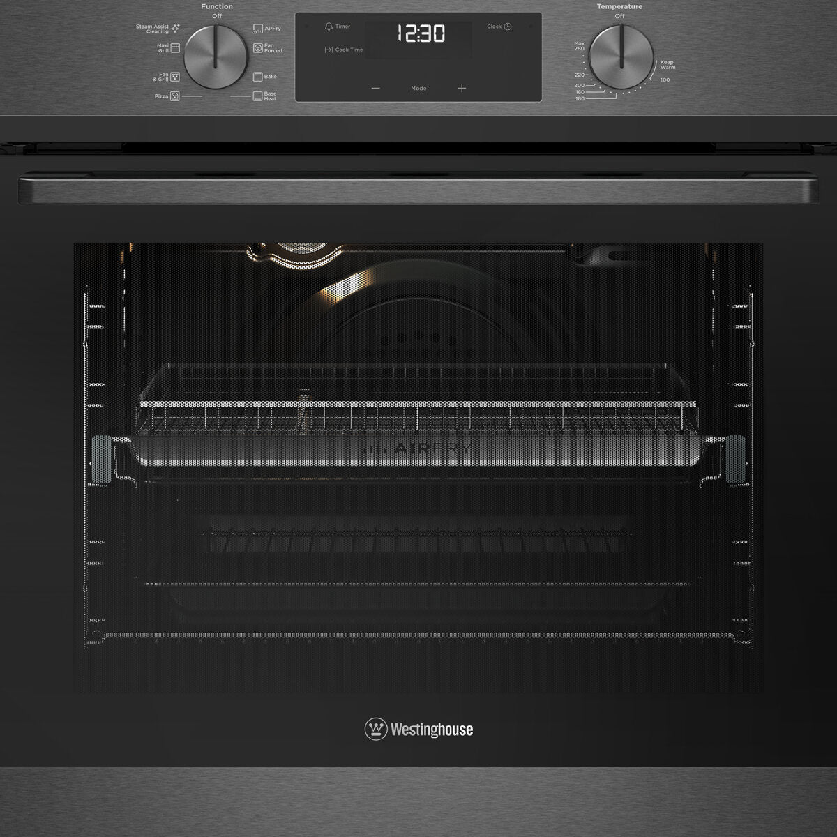 Factory second Westinghouse 60cm Multi-Function Oven with AirFry Dark Stainless Steel WVE6516DD - Second Hand Appliances Geebung