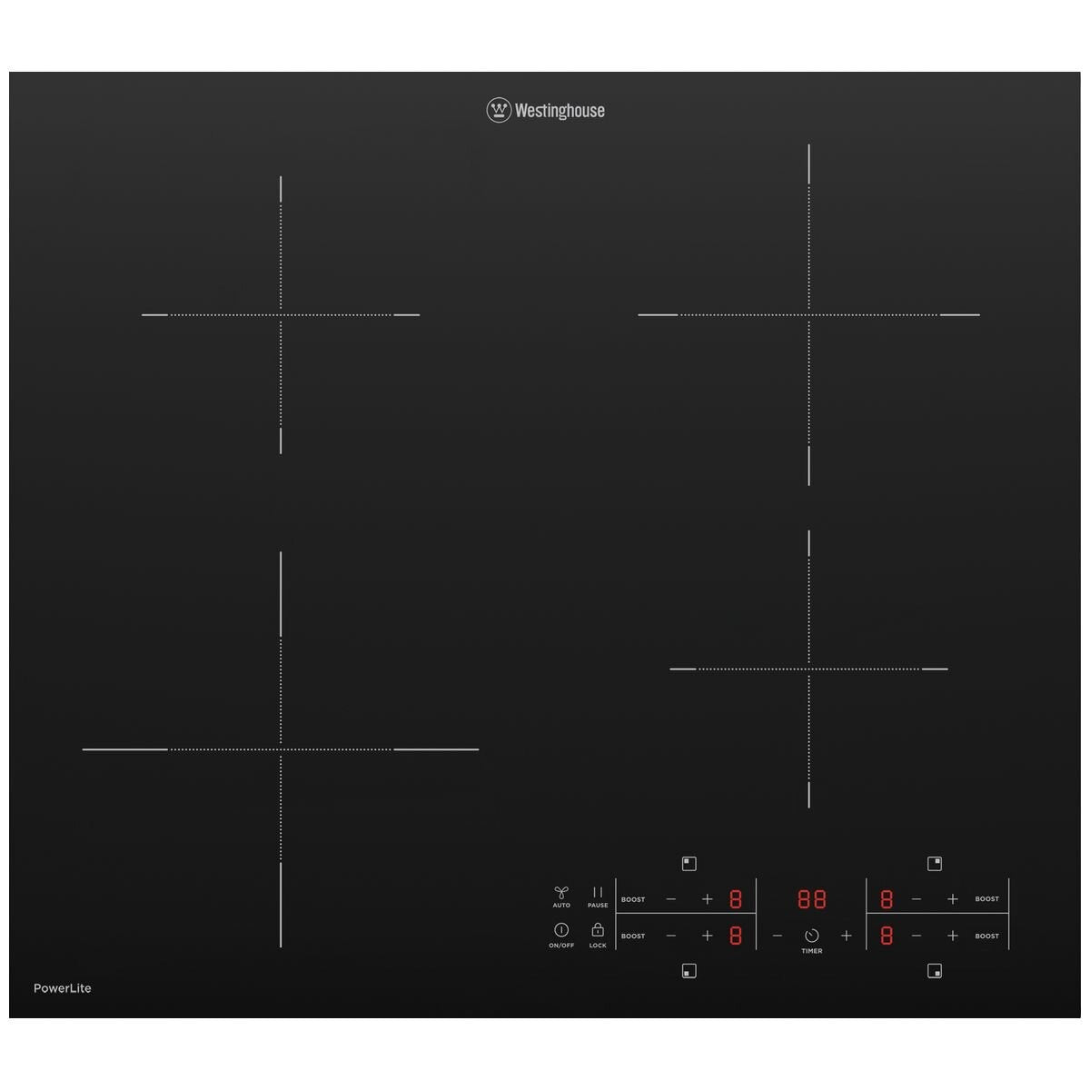 Factory second Westinghouse 60cm Powerlite 4 Zone Induction Cooktop WHI642BE - Second Hand Appliances Geebung