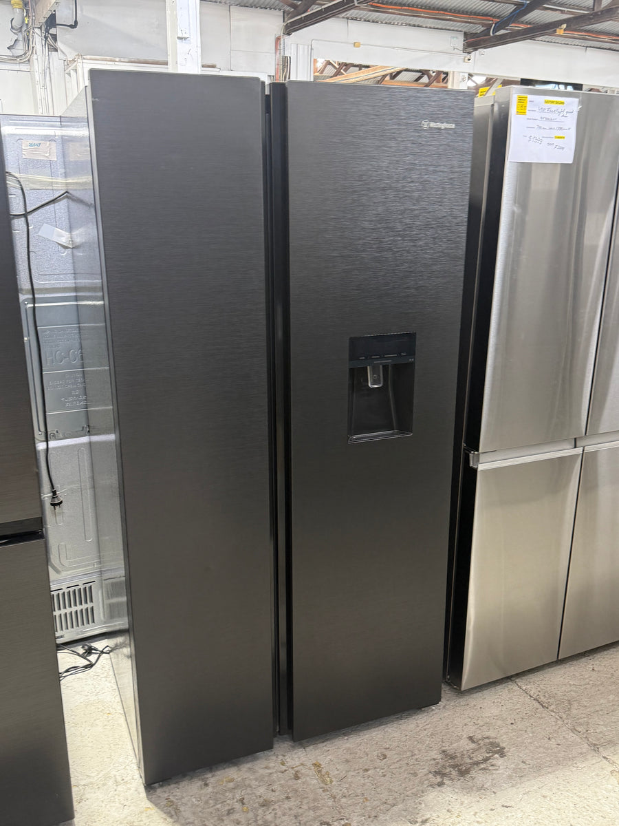 Factory second Westinghouse 664L Side by Side Refrigerator – Black Stainless Steel Model: WSE6640BA - Second Hand Appliances Geebung