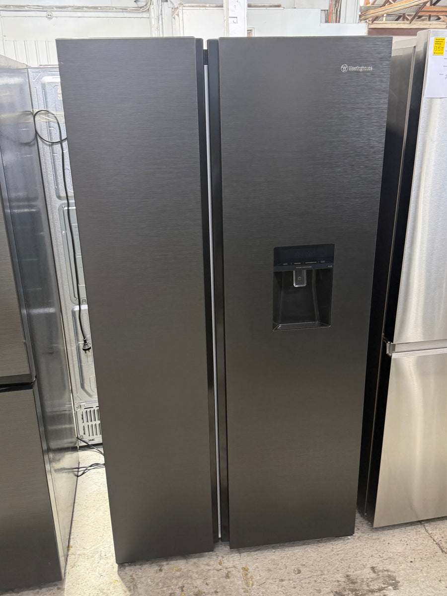 Factory second Westinghouse 664L Side by Side Refrigerator – Black Stainless Steel Model: WSE6640BA - Second Hand Appliances Geebung