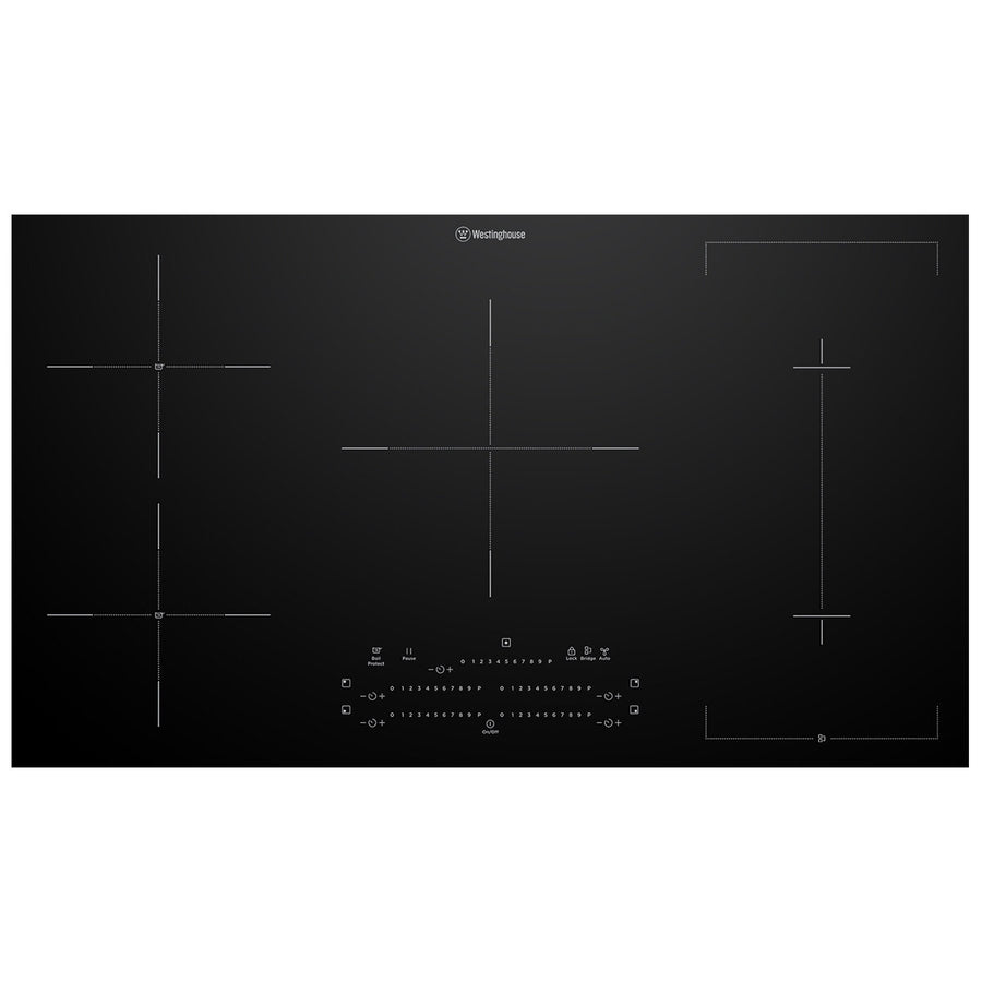 Factory second Westinghouse 90cm Five Zone Induction with Hob2Hood Cooktop WHI955BD - Second Hand Appliances Geebung