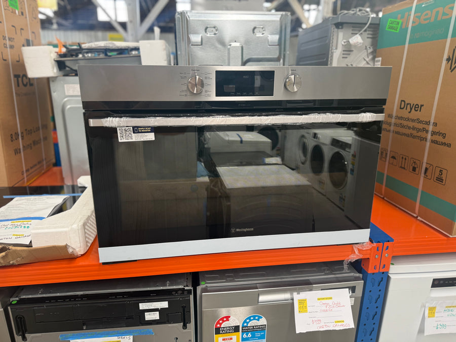 Factory second Westinghouse 90cm Multi-Function Pyrolytic Oven with AirFry Stainless Steel WVEP9716SD - Second Hand Appliances Geebung