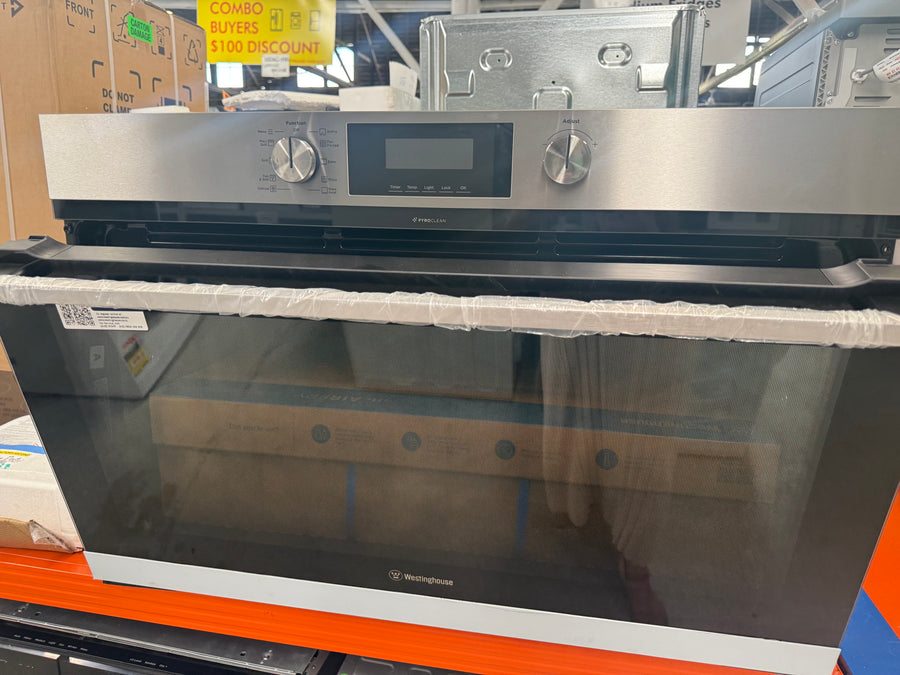 Factory second Westinghouse 90cm Multi-Function Pyrolytic Oven with AirFry Stainless Steel WVEP9716SD - Second Hand Appliances Geebung