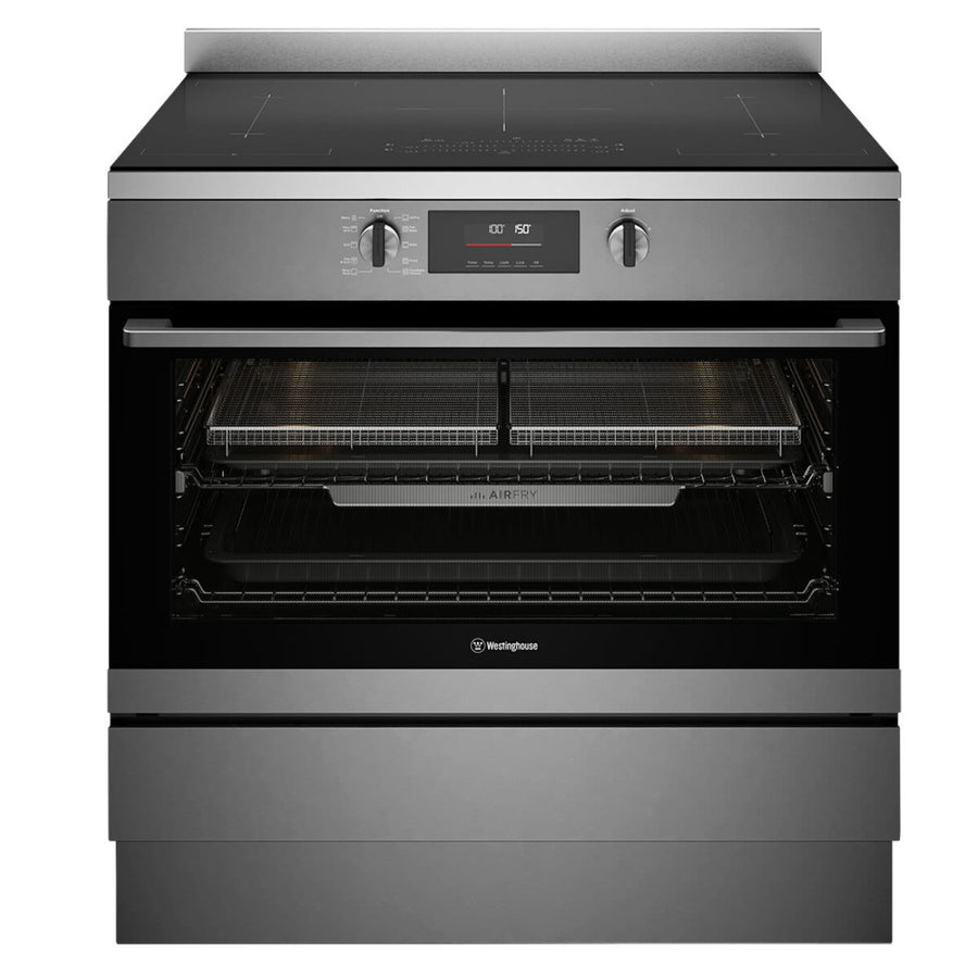 Factory second Westinghouse 90cm Pyrolytic Freestanding Oven with Induction Cooktop & AirFry – Dark Stainless Steel  Model: WFEP9757DD - Second Hand Appliances Geebung
