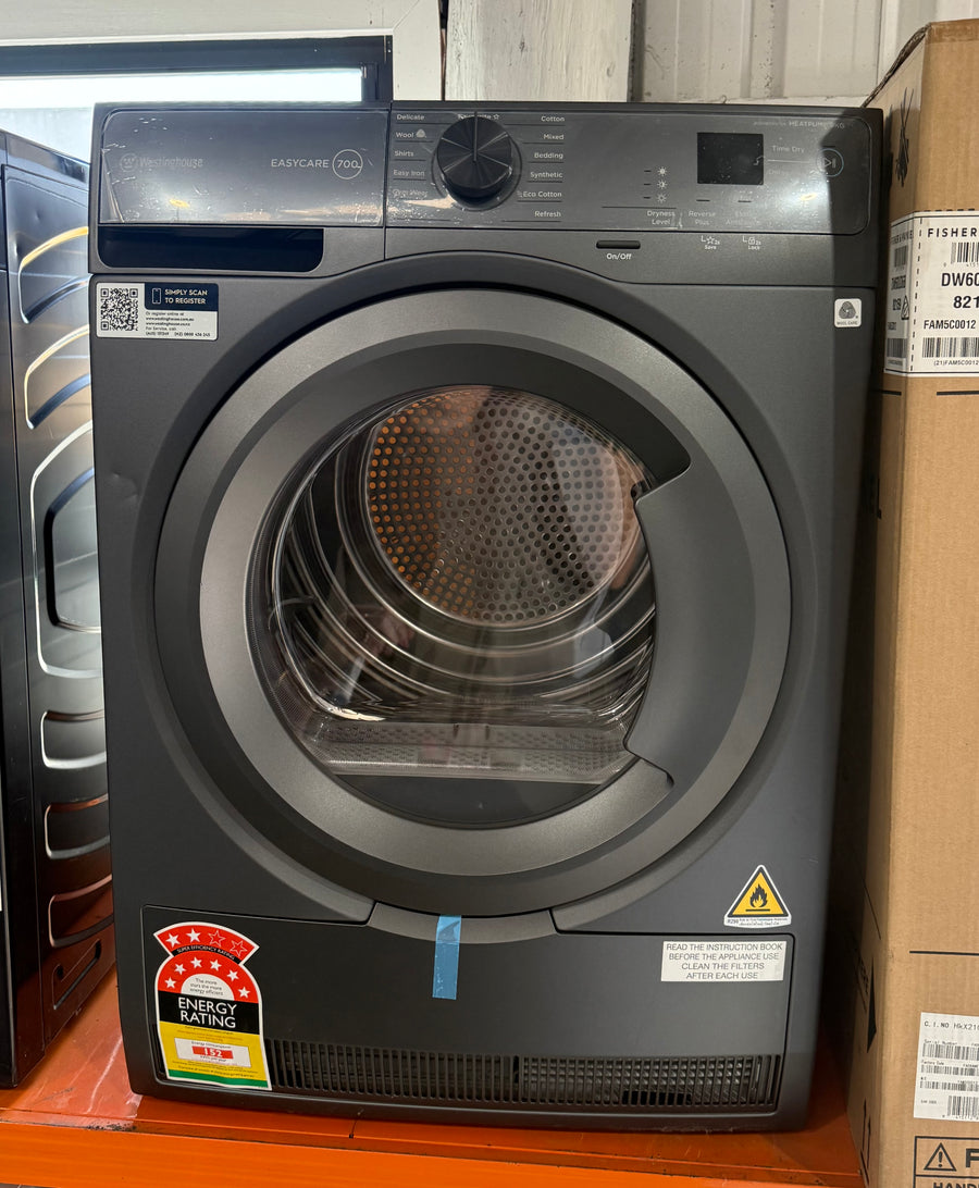 Factory second Westinghouse WDH904N7SA 9kg EasyCare 700 Series heat pump dryer(NAT) - Second Hand Appliances Geebung