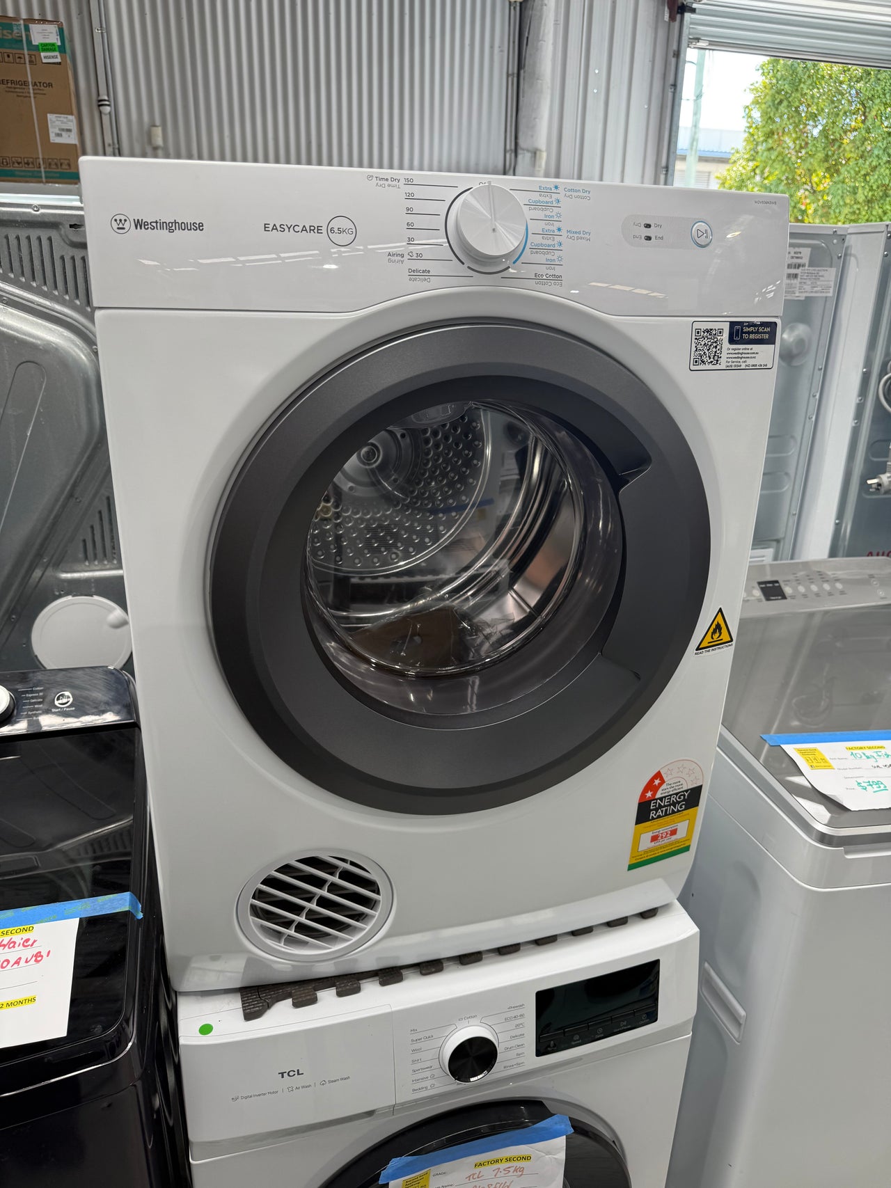 Factory second Westinghouse WDV656N3WB 6.5kg Vented Clothes Dryer - Second Hand Appliances Geebung