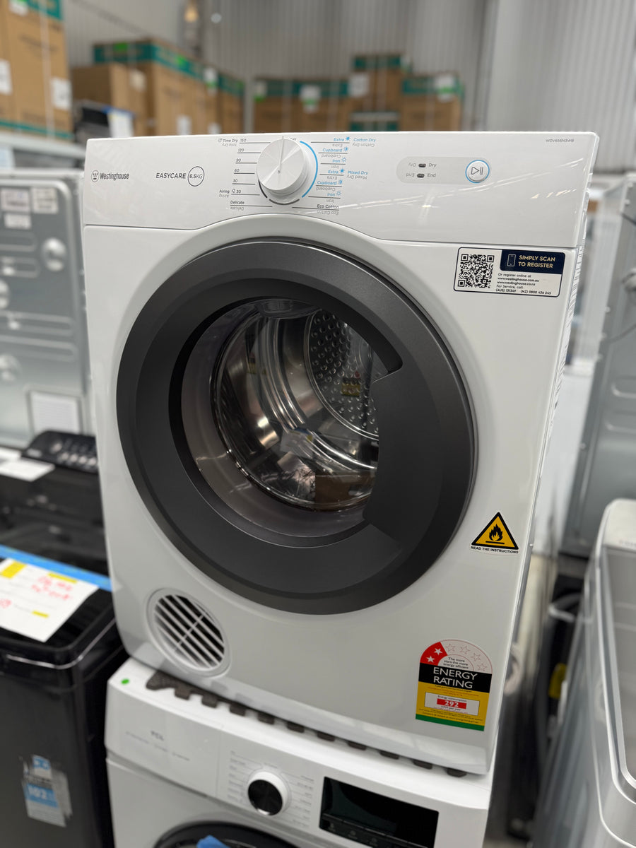 Factory second Westinghouse WDV656N3WB 6.5kg Vented Clothes Dryer - Second Hand Appliances Geebung