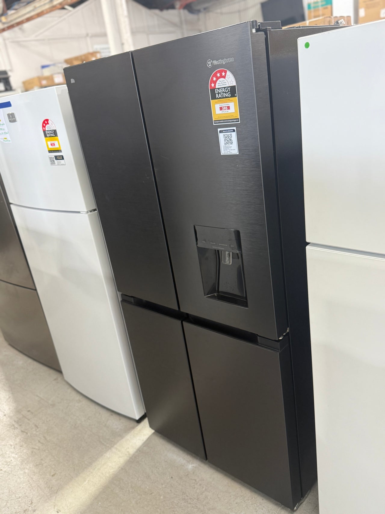 Factory second Westinghouse WQE4960BA – 496L Quad Door Refrigerator (Black) - Second Hand Appliances Geebung
