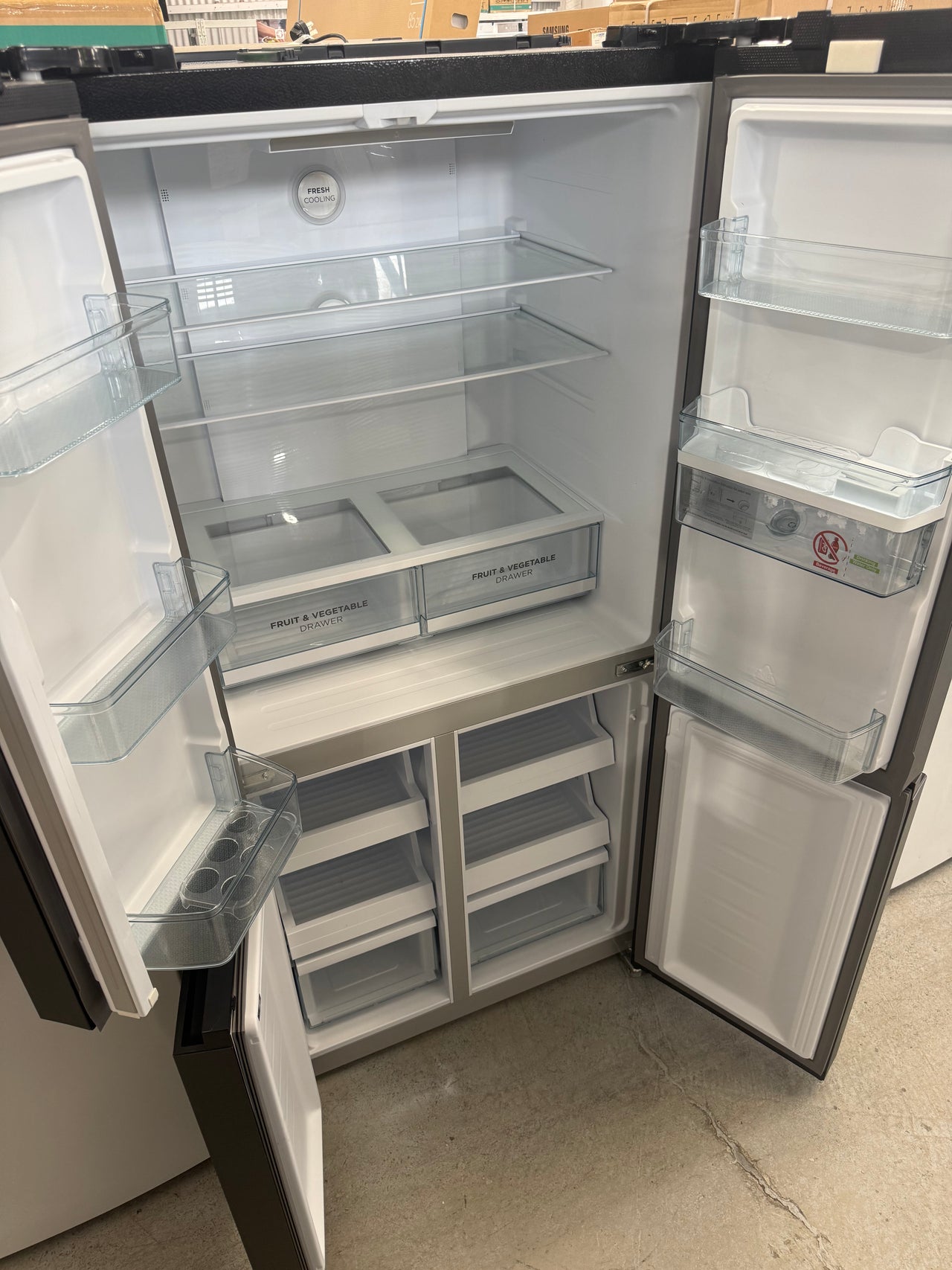 Factory second Westinghouse WQE4960BA – 496L Quad Door Refrigerator (Black) - Second Hand Appliances Geebung