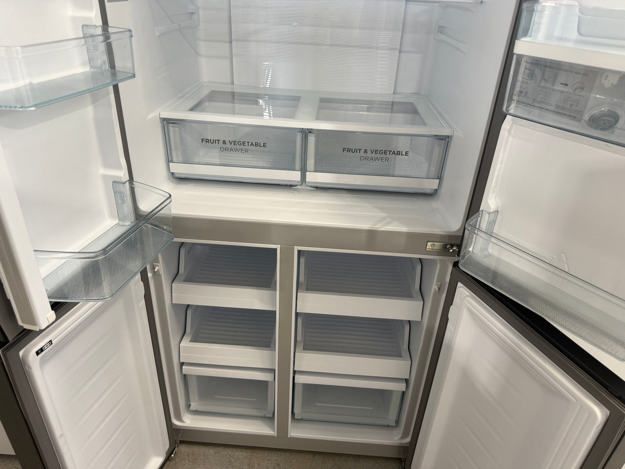 Factory second Westinghouse WQE4960BA – 496L Quad Door Refrigerator (Black) - Second Hand Appliances Geebung