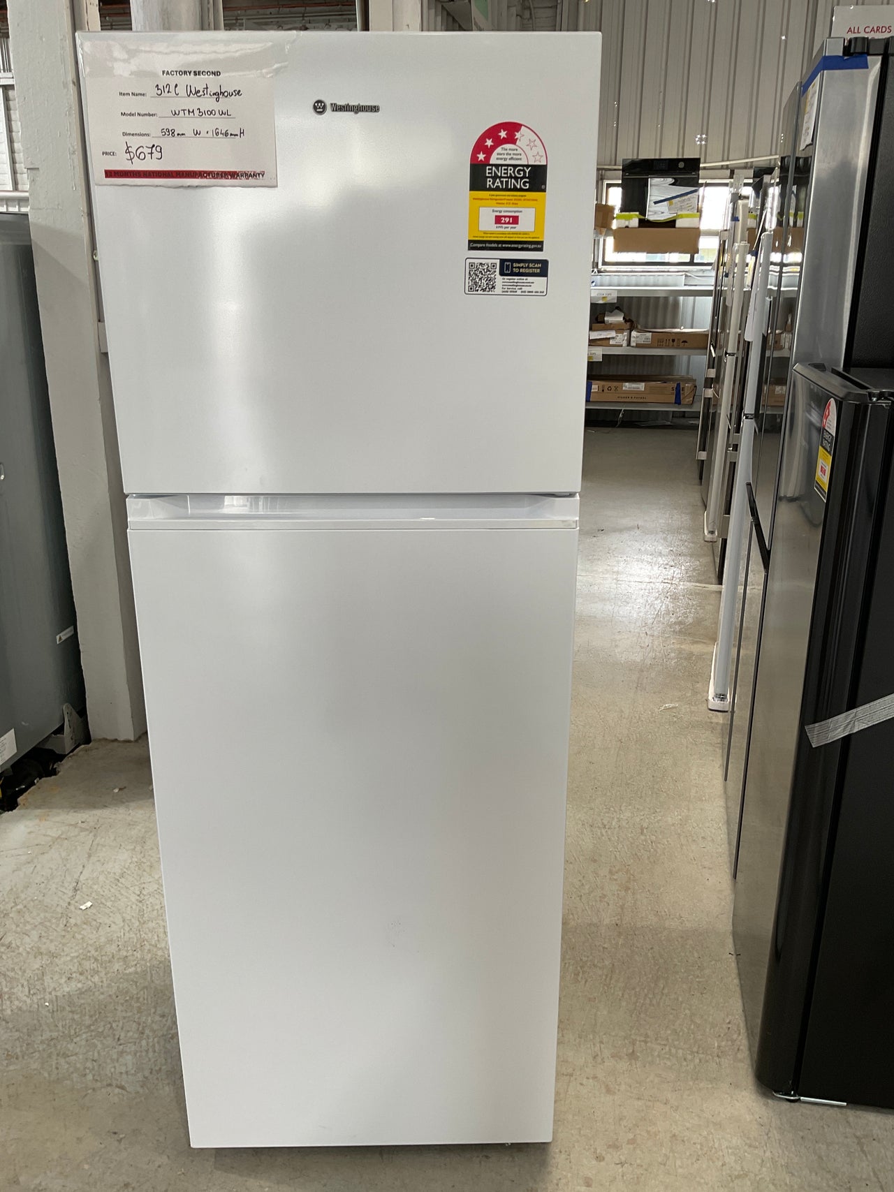 Buy Factory second Westinghouse WTM3100WL-X 312L Top Mount Refrigerator – White(NAT) |  | [product_variant] | Second Hand Appliances Geebung Brisbane
