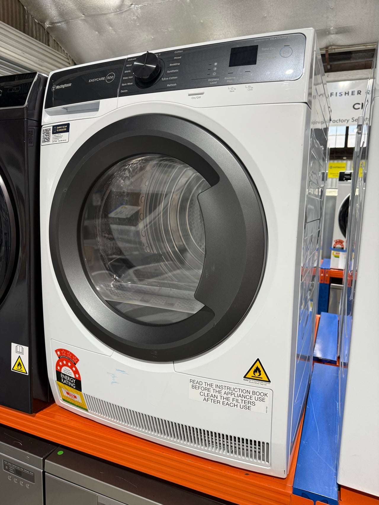 Factory second Westinghouse 8kg EasyCare 500 Heat Pump Dryer (WDH804N7WA) - Second Hand Appliances Geebung
