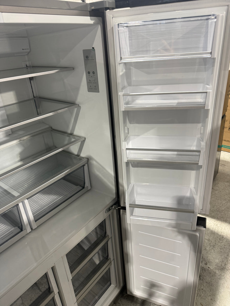 Fisher & Paykel 538L Series 7 Quad Door Refrigerator with Ice & Water – Black Stainless Steel (RF605QDUVB2) - Second Hand Appliances Geebung
