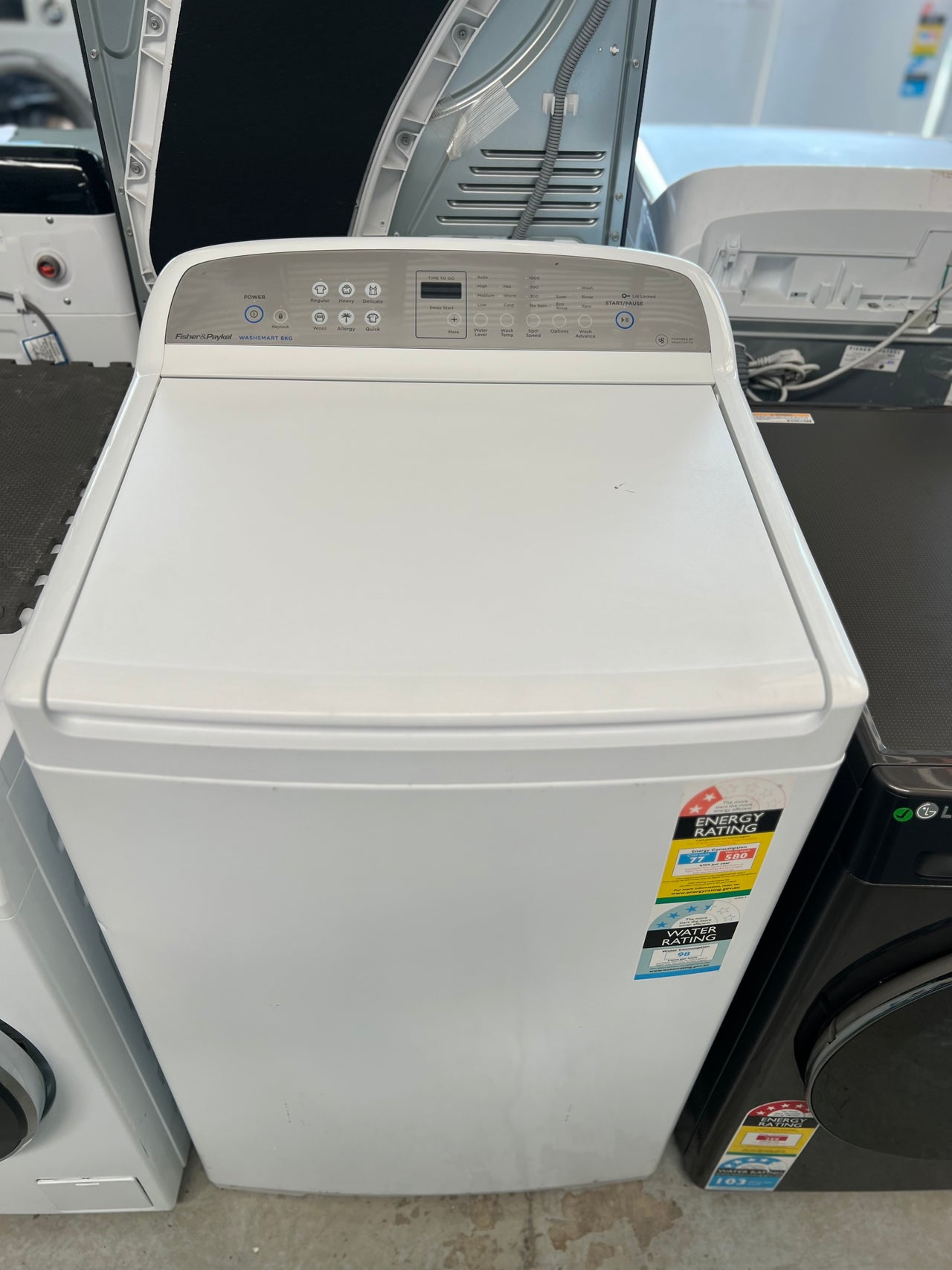 Fisher & Paykel 8kg Top Load Washing Machine Second hand 6 months warranty WA8060G1 - Second Hand Appliances Geebung