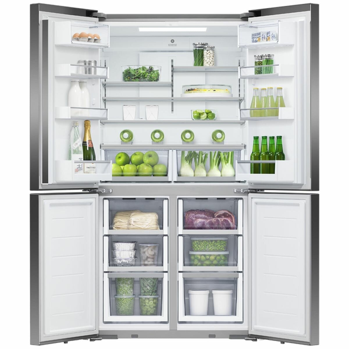 Fisher & Paykel Series 7 538L Quad Door Refrigerator Black Stainless Steel RF605QDVB2 - Second Hand Appliances Geebung
