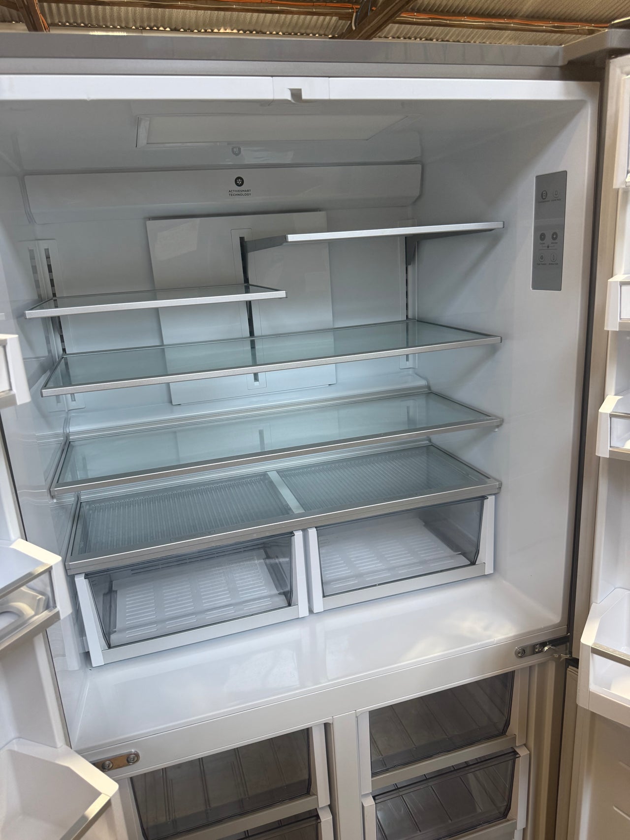 Fisher & Paykel Series 7 538L Quad Door Refrigerator Black Stainless Steel RF605QDVB2 - Second Hand Appliances Geebung