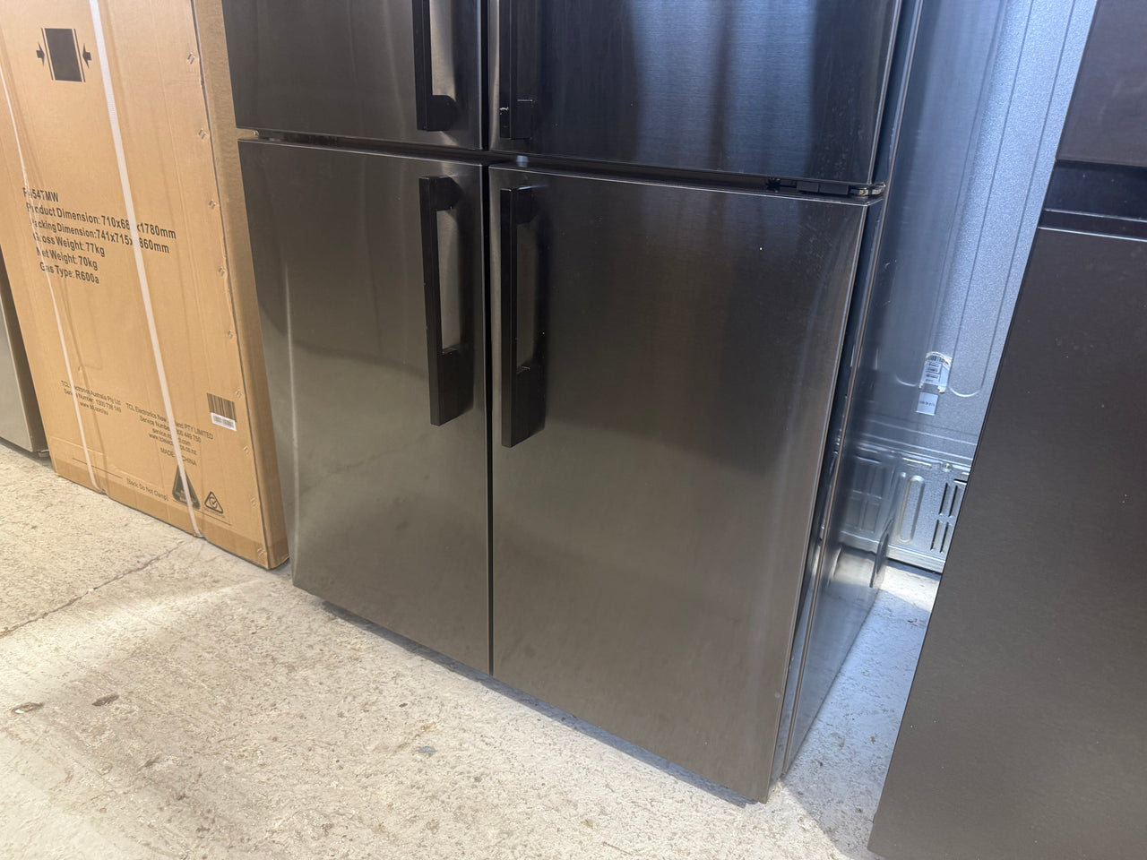 Fisher & Paykel Series 7 538L Quad Door Refrigerator Black Stainless Steel RF605QDVB2 - Second Hand Appliances Geebung