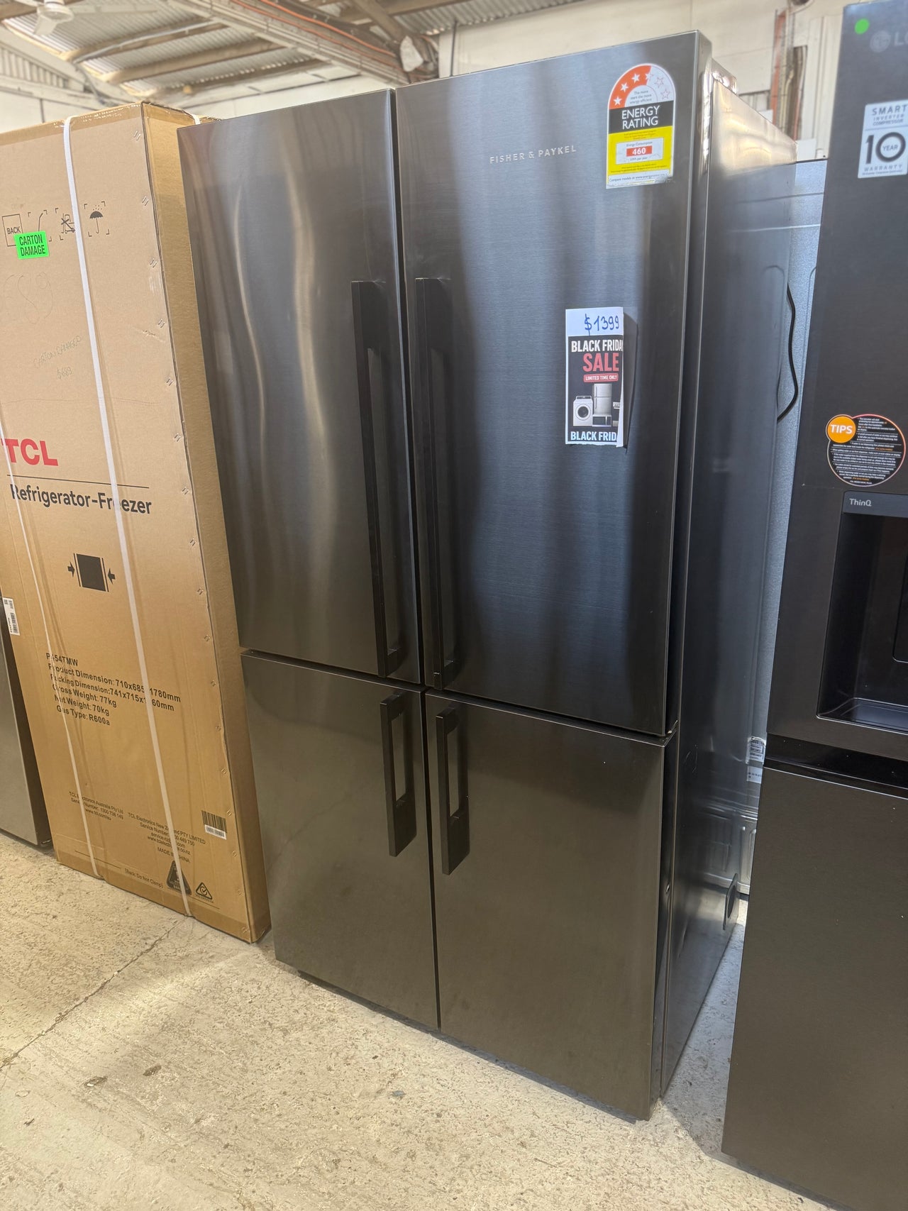 Fisher & Paykel Series 7 538L Quad Door Refrigerator Black Stainless Steel RF605QDVB2 - Second Hand Appliances Geebung