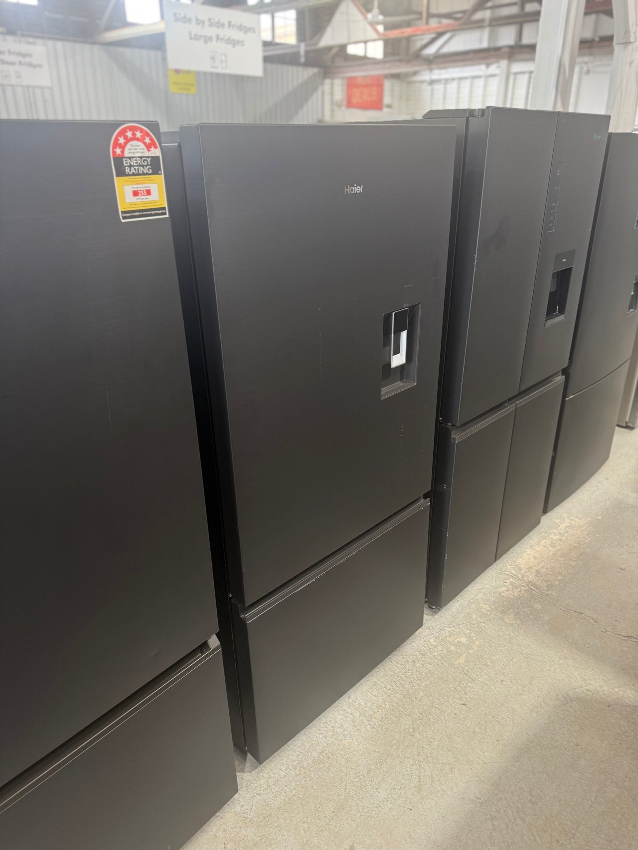 Haier 514L Bottom Mount Refrigerator with Non-Plumbed Water Dispenser Black HRF510BHC - Second Hand Appliances Geebung