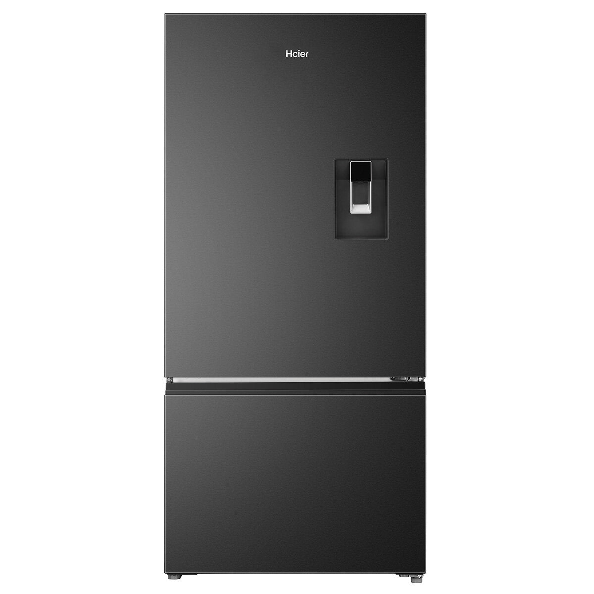 Haier 514L Bottom Mount Refrigerator with Non-Plumbed Water Dispenser Black HRF510BHC - Second Hand Appliances Geebung