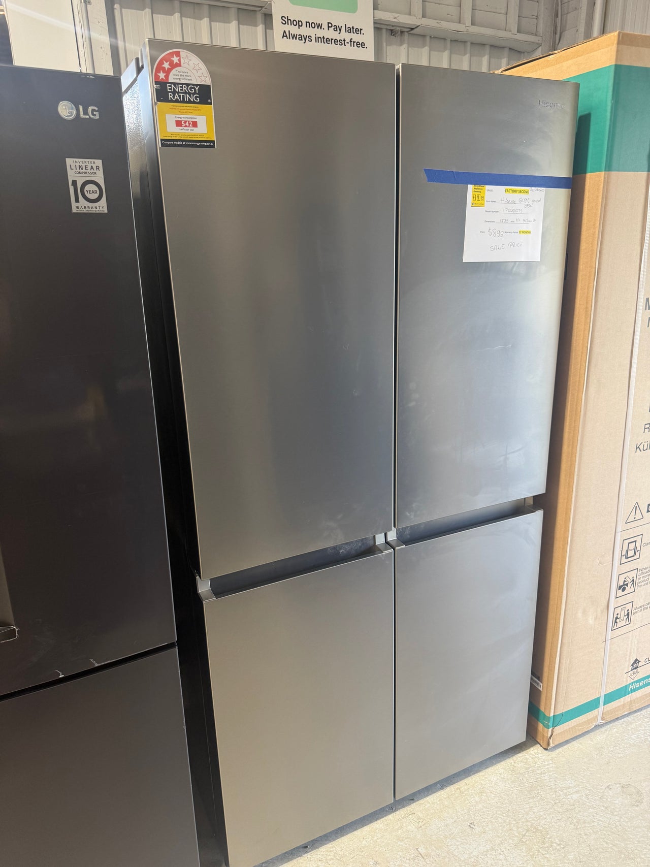 Buy Hisense 609l French Door Refrigerator – Stainless Steel  Model: HRCD610TS | PureFlat Collection |  | [product_variant] | Second Hand Appliances Geebung Brisbane