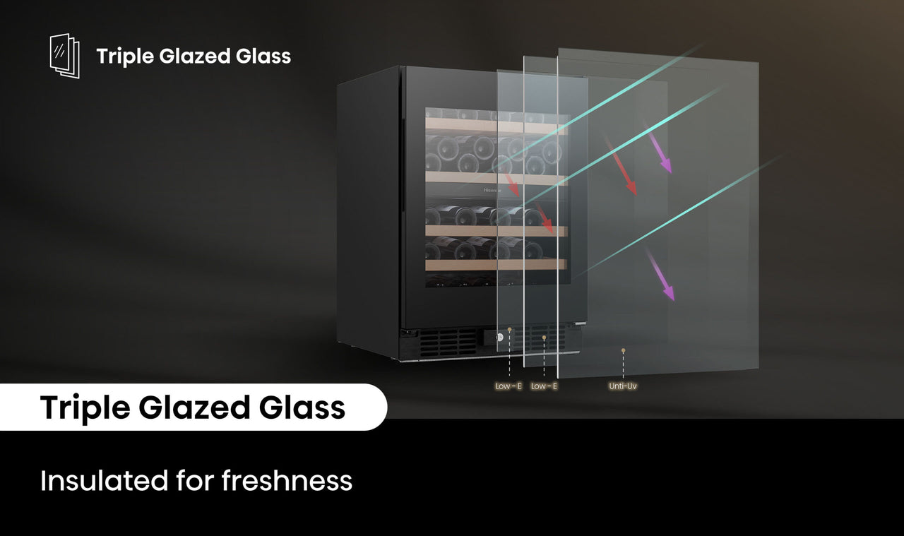 Factory second Hisense HRWC46B 46-Bottle Dual Zone Wine Cabinet