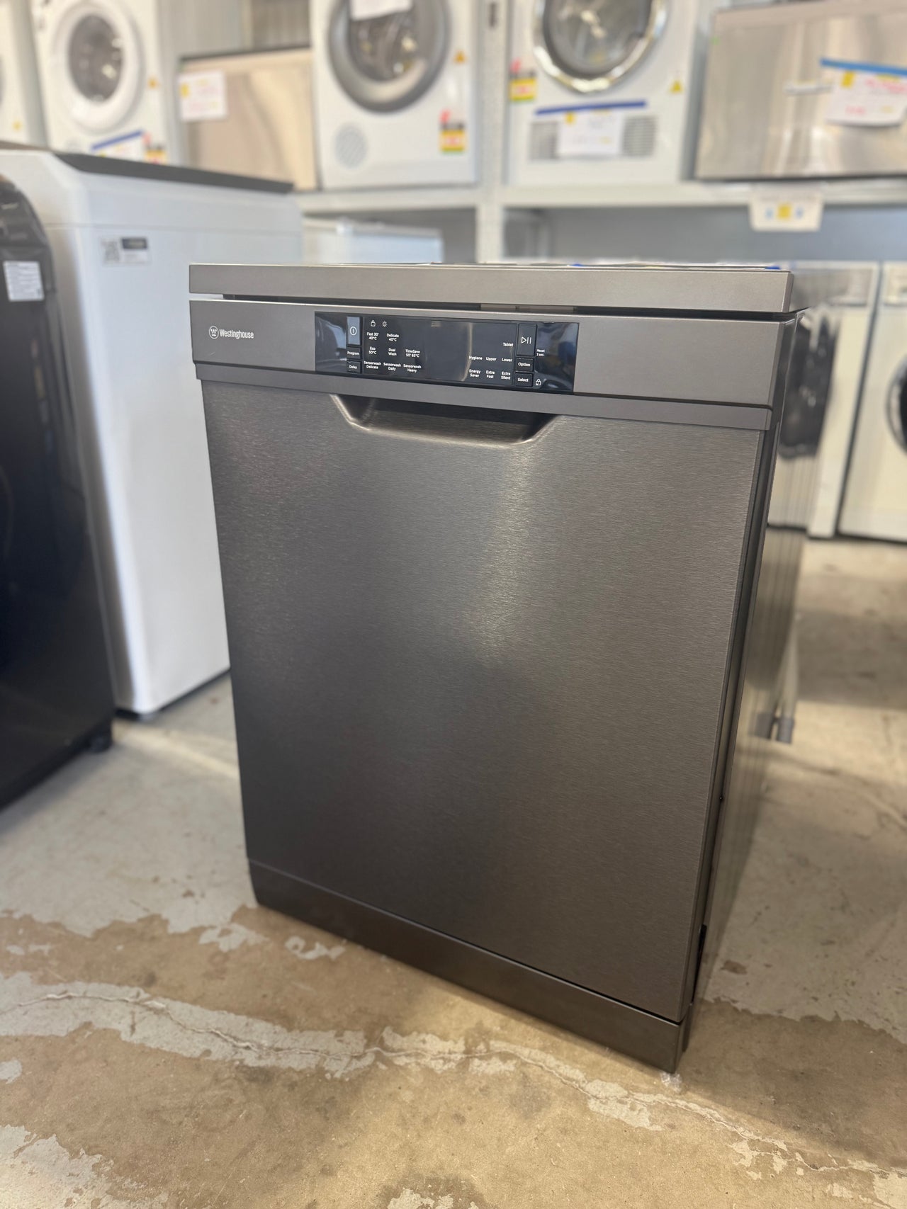 Buy Factory second Westinghouse 60cm Freestanding Dishwasher – Dark Stainless Steel WSF6608KXB |  | [product_variant] | Second Hand Appliances Geebung Brisbane