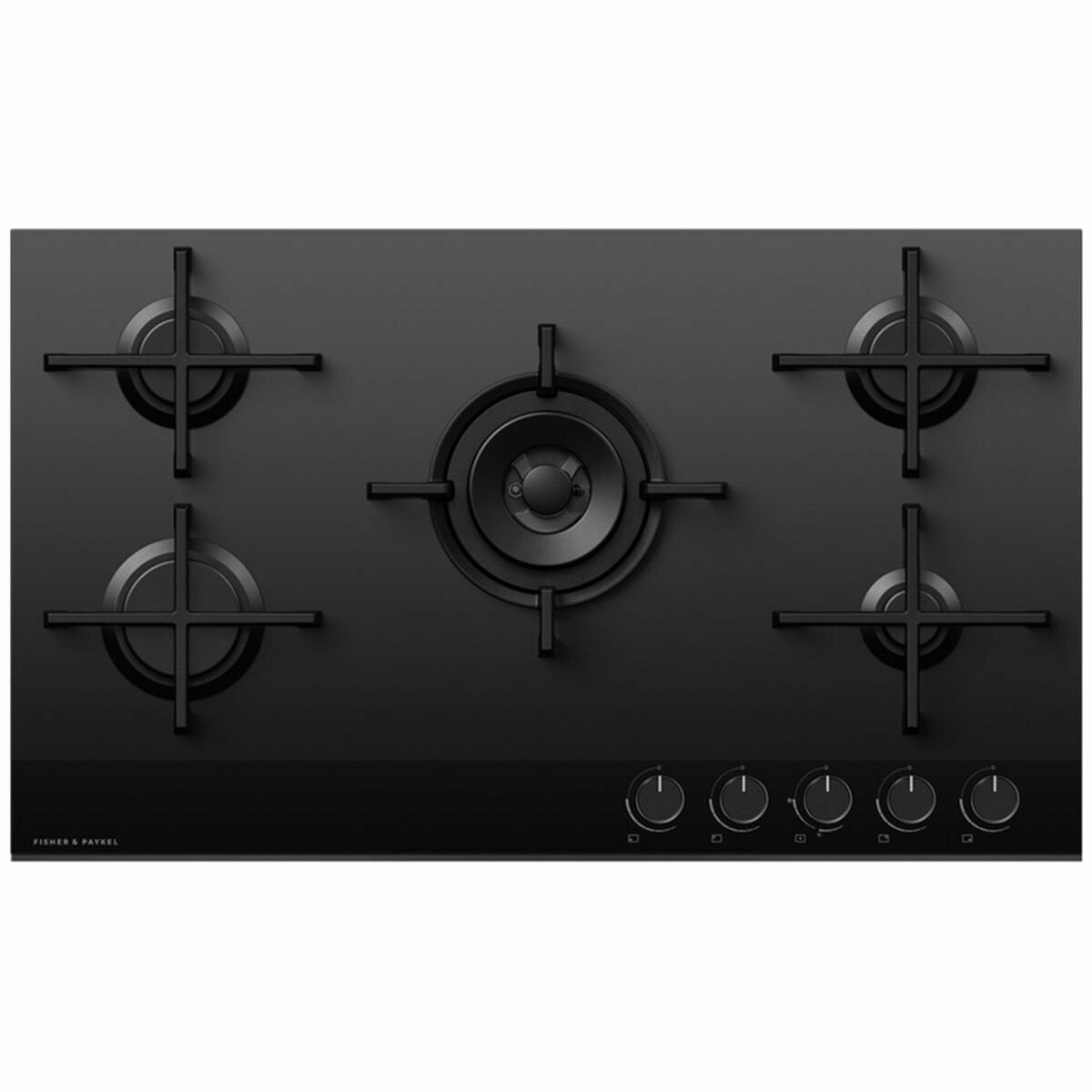 Factory second Fisher & Paykel 90cm LPG Black Glass Cooktop CG905DLPGB4 - Second Hand Appliances Geebung