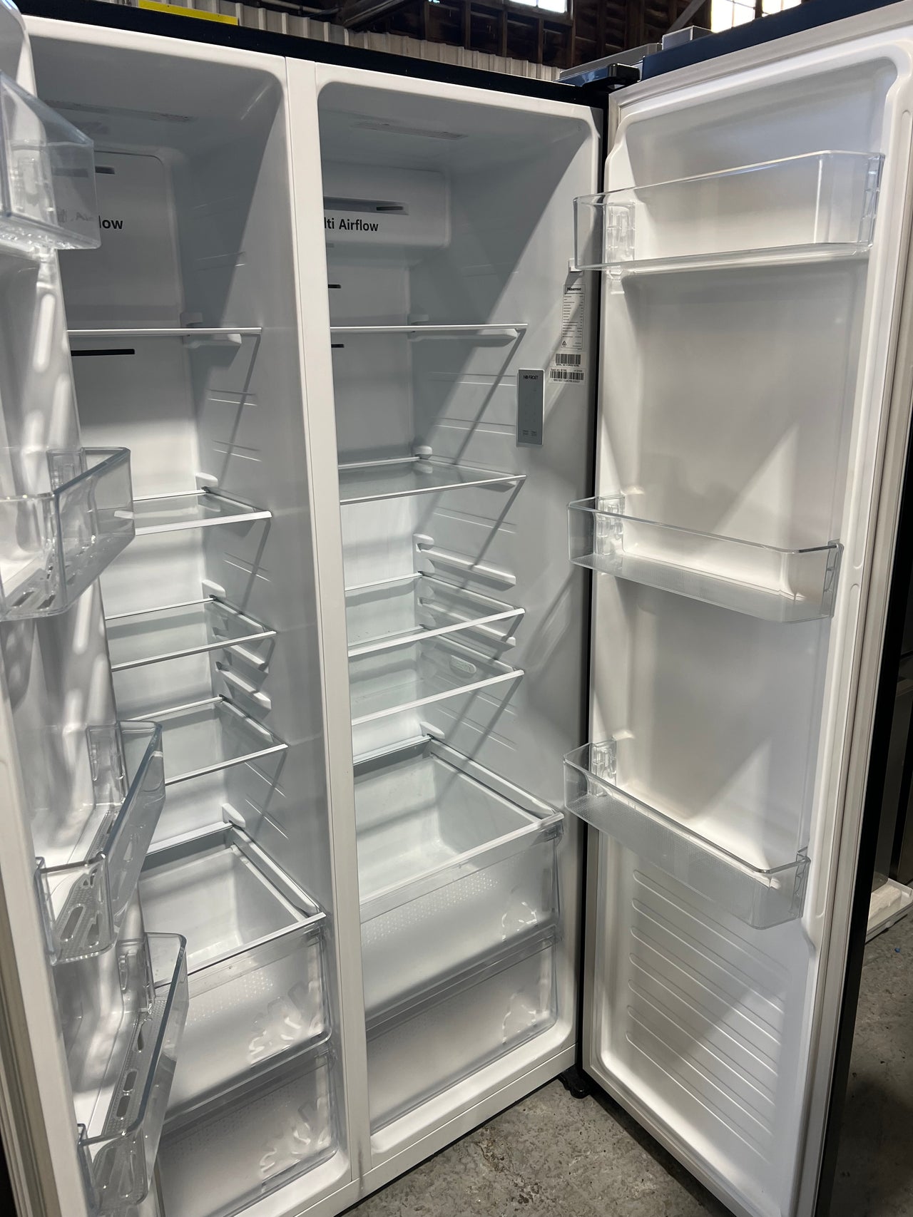 Factory second HISENSE 519 LITRE SIDE BY SIDE REFRIGERATOR Model: HRSBS519B - Second Hand Appliances Geebung