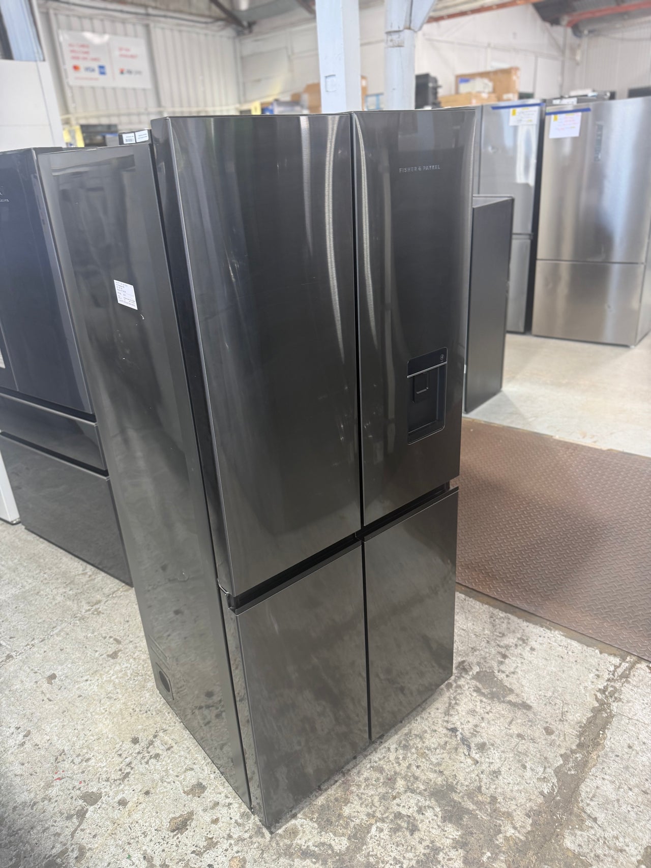 Factory Second Fisher & Paykel RF500QNUB1 498L Quad Door Fridge – Black Stainless Steel