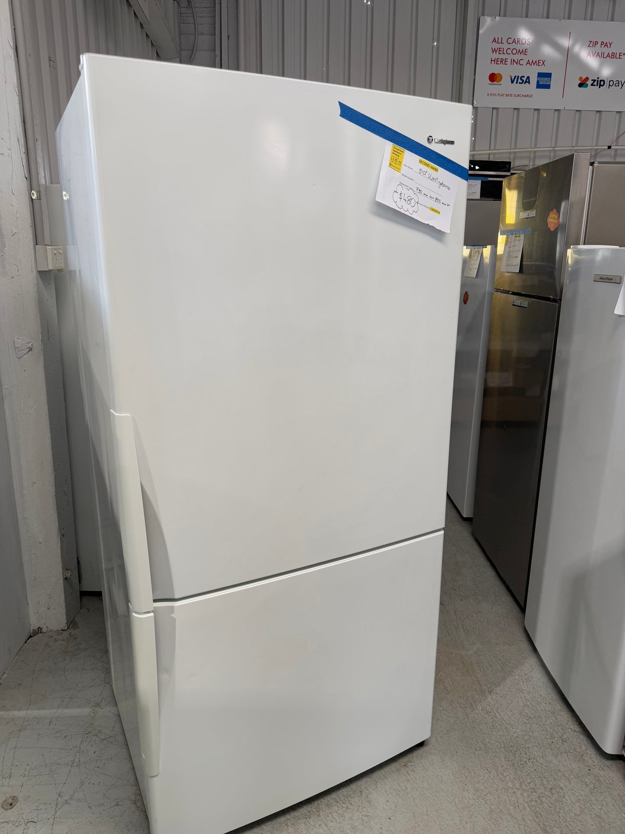 Second hand Westinghouse 510L bottom mount fridge WBM5100WB